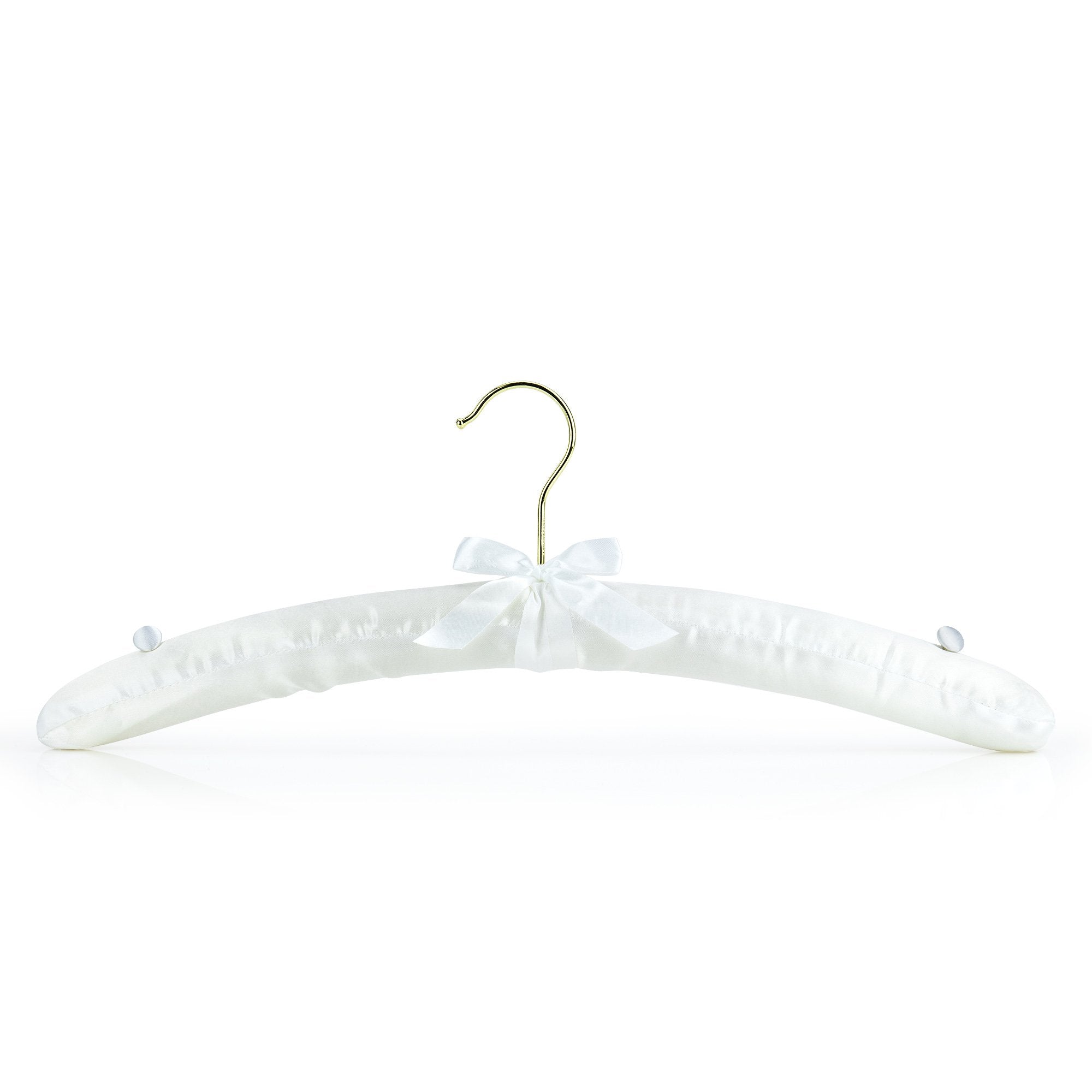 Hangerworld 5 Pack Of White Satin Padded Hangers, 17Inch Bridesmaid Bridal Bride Hanger For Wedding