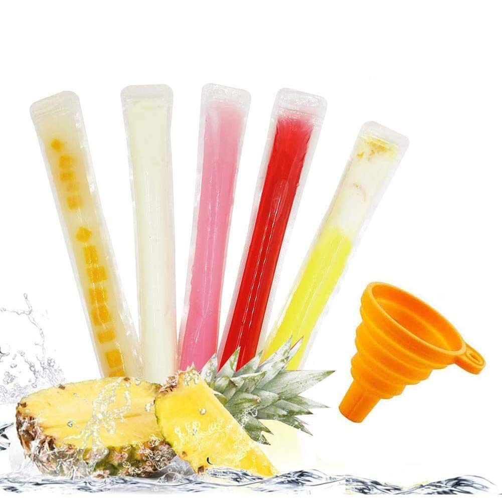 160 Disposable Ice Popsicle Mold Bags Bpa Free Freezer Tubes With Zip Seals  For Healthy Snacks, Yogurt Sticks, Juice & Fruit Sm