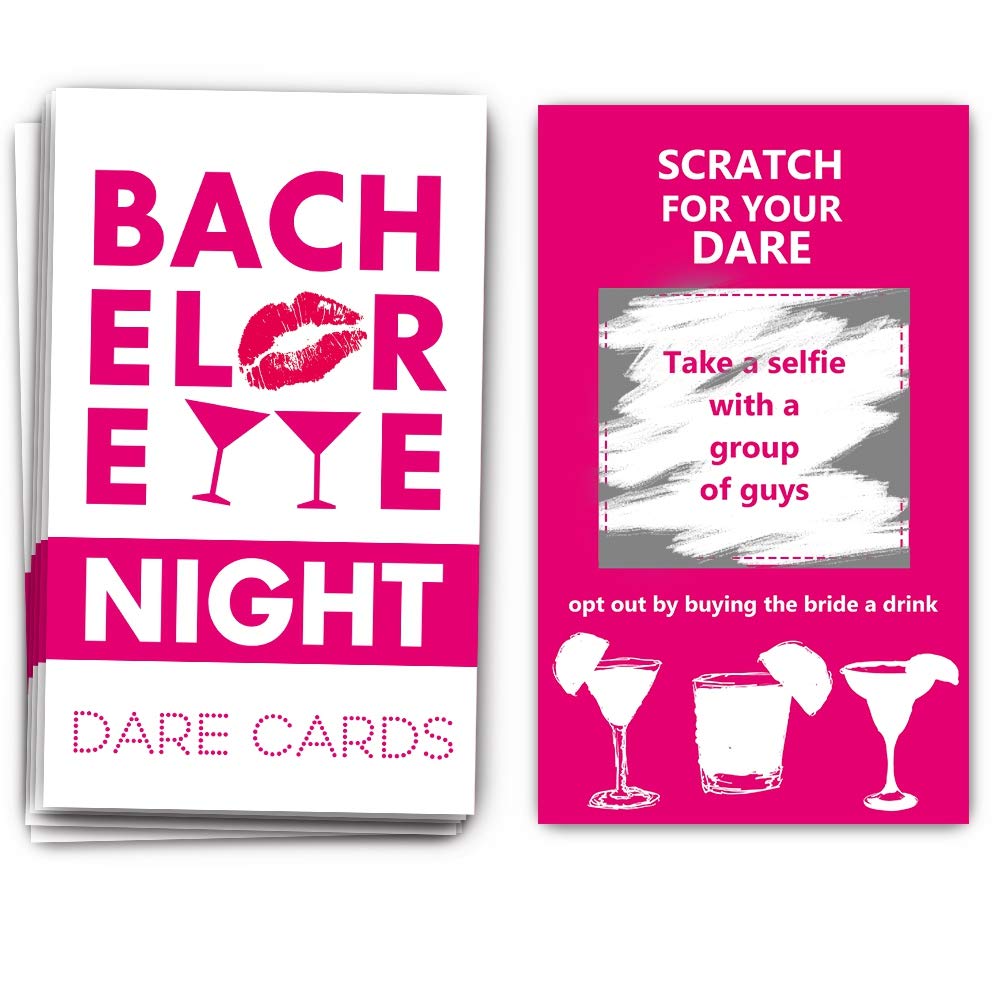 40 Bachelorette Party Drinking Game Dare Card - Bachelorette Scratch Off Cards - Perfect For Girls Night Out Activity,Bridal Sho