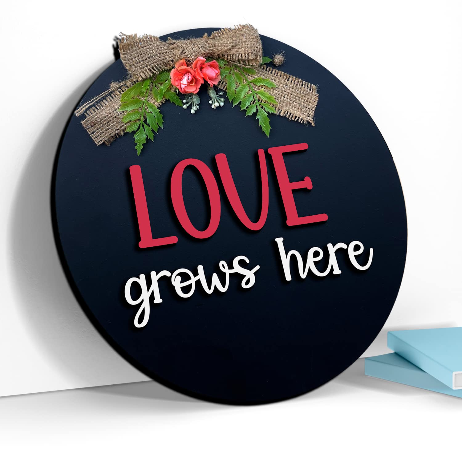 Chalk My Theme Love Grows Here Wall Hanging Decor For Living Room Stylish Aesthetic Room Decor Items Decoration For Living Room