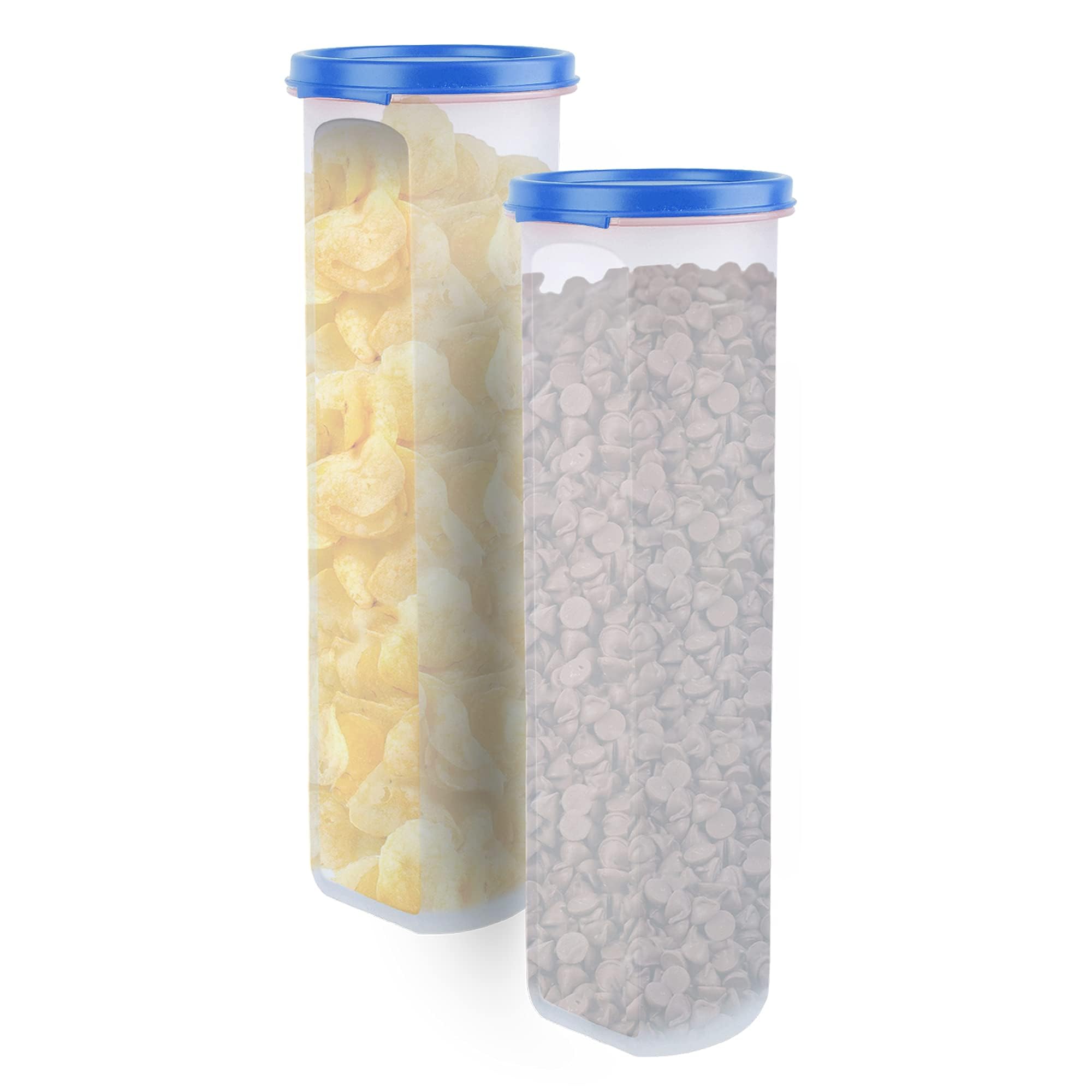 Simparte Smart Slim Storage AirTight & Leak Resistant Plastic Round Modular Container For Pasta, Juice, Snack, Cookie, Wafer, F