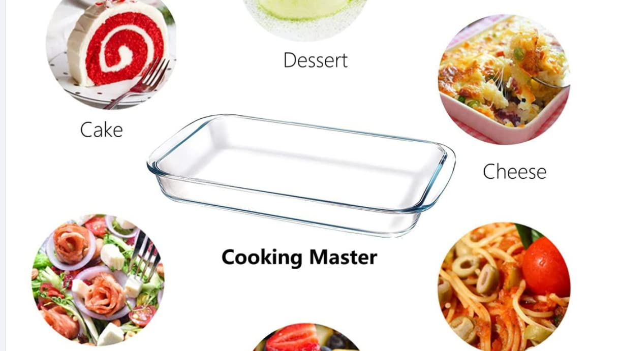 Baking Dish Oven Safe Glass Baking Dish with Lid & Warming Bag, Clear Glass with Gray Lid and Bag