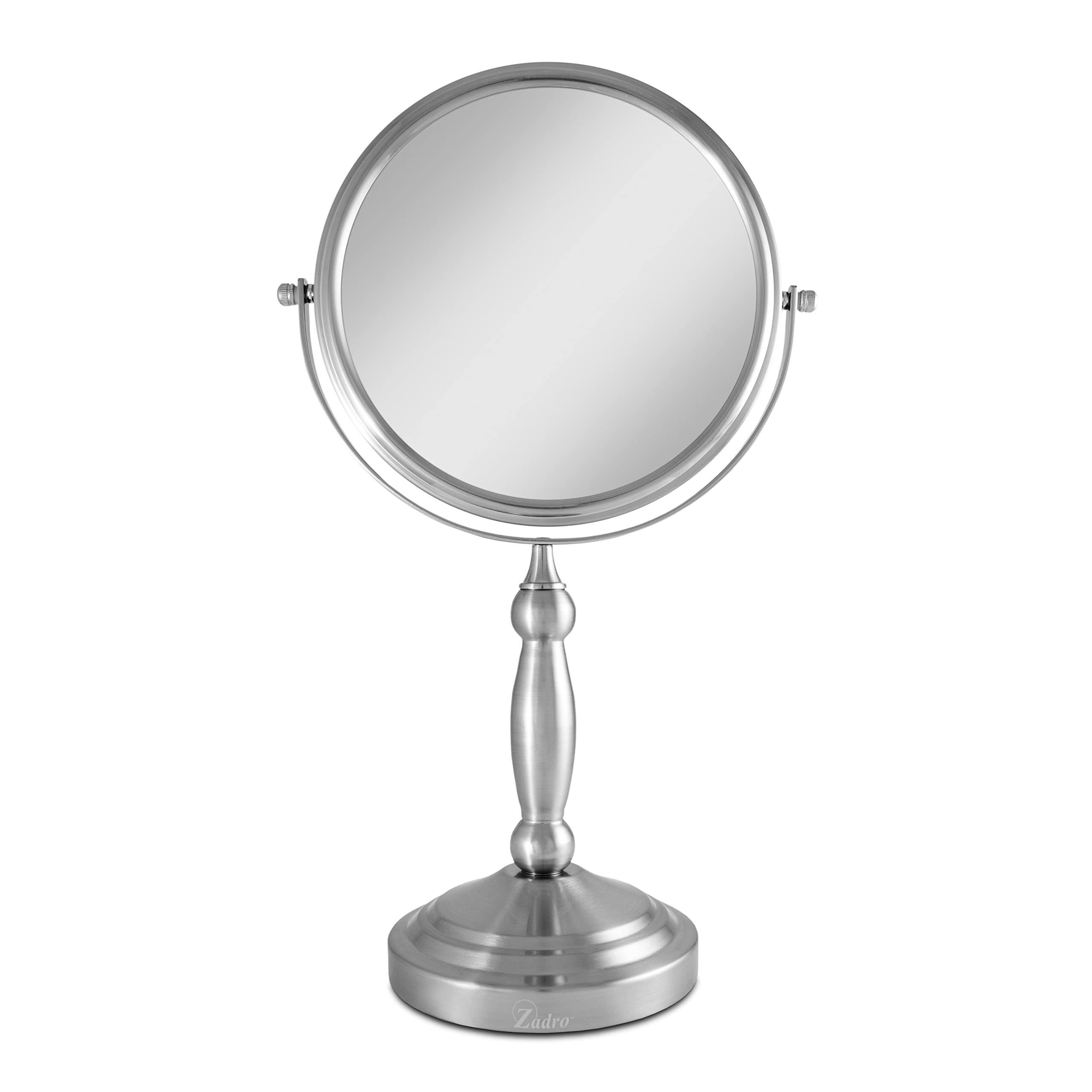 Zadro 9    W x 16 H Round Non-Lighted Makeup Mirror 10X 1X Magnifying Makeup Mirrors Rotating Head Makeup Mirror for Desk