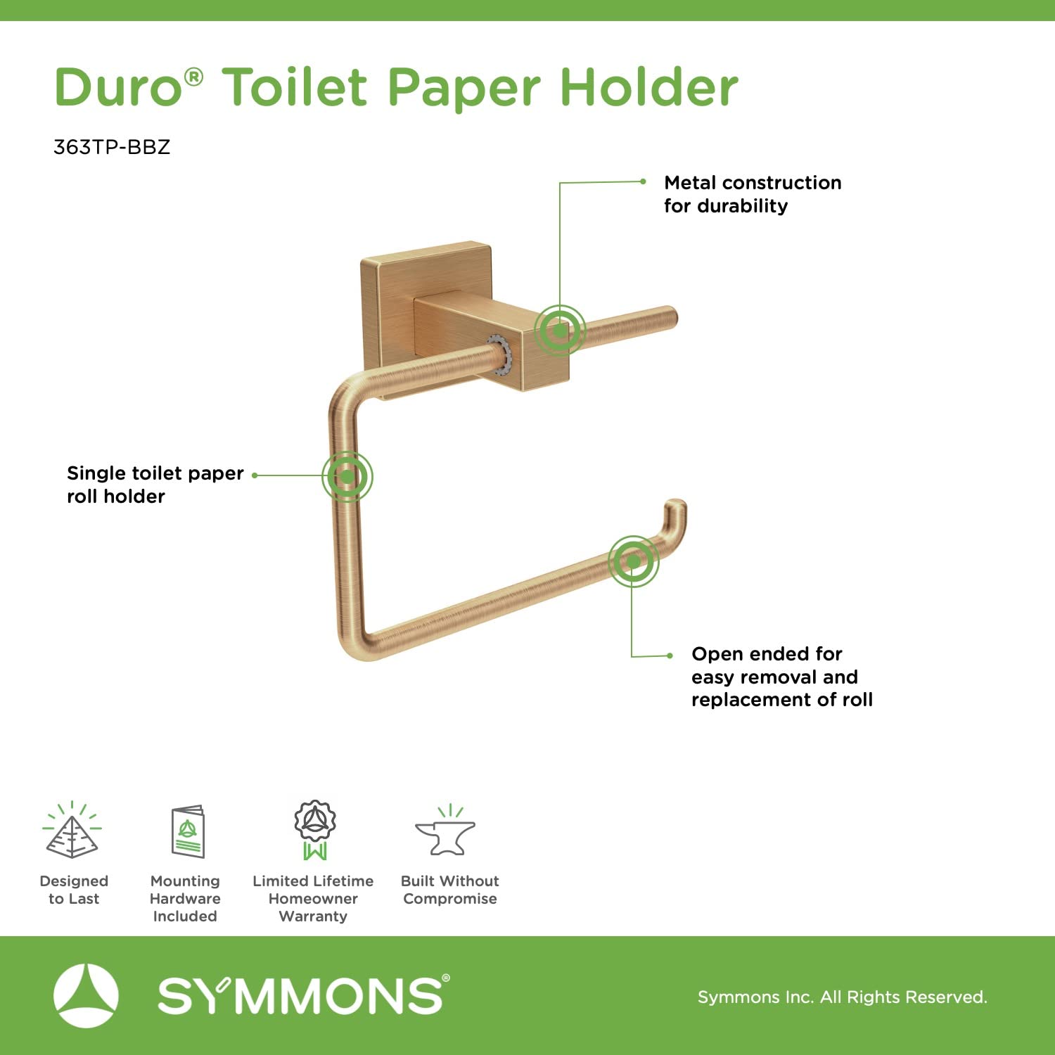 Symmons 363Tr-Bbz Duro Wall-Mounted Towel Ring In Brushed Bronze