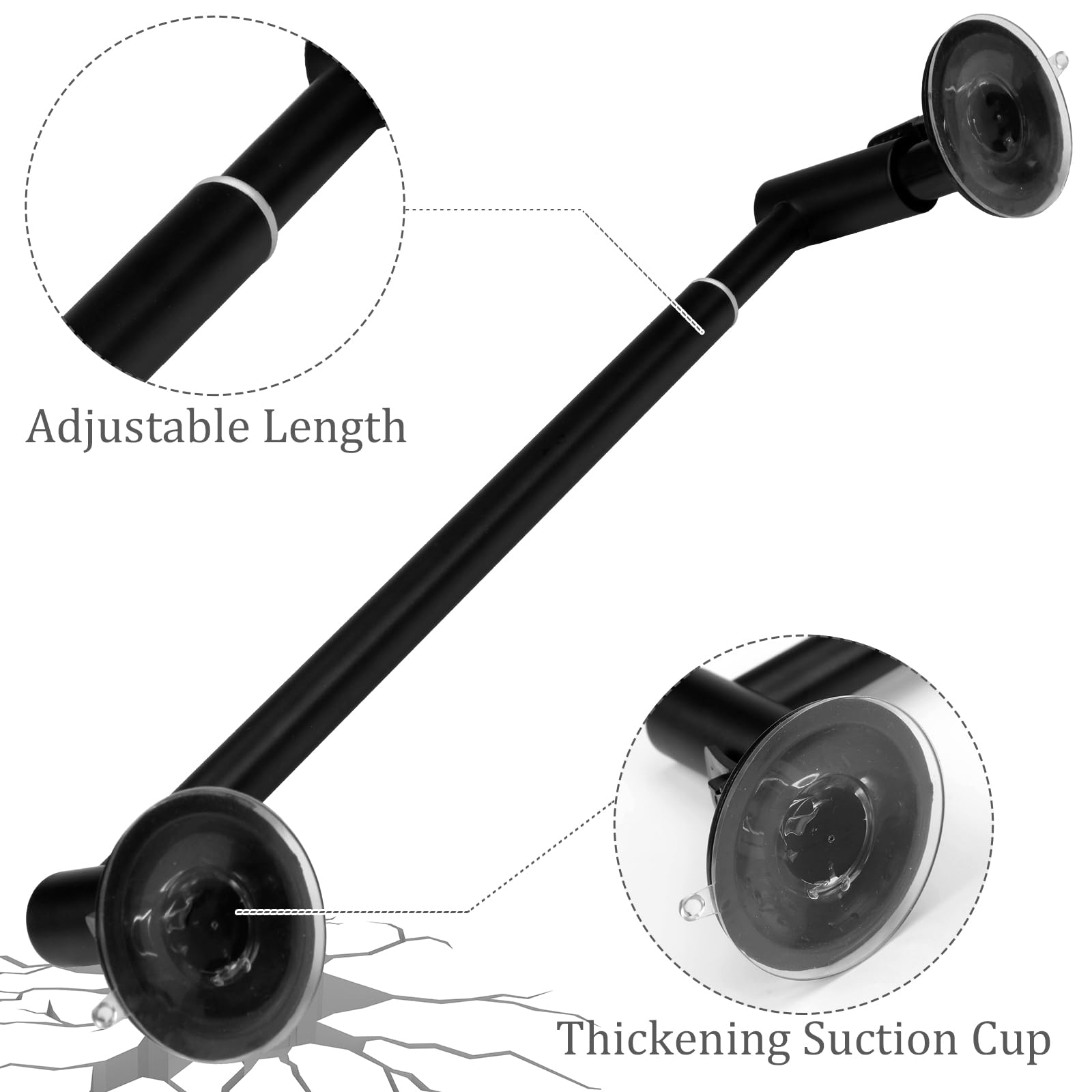 Adjustable 16-27 Suction Cup Towel Bar Extendable Suction Cup Towel Holder Bathroom Stainless Steel Towel Rack Towel Bar For Gla