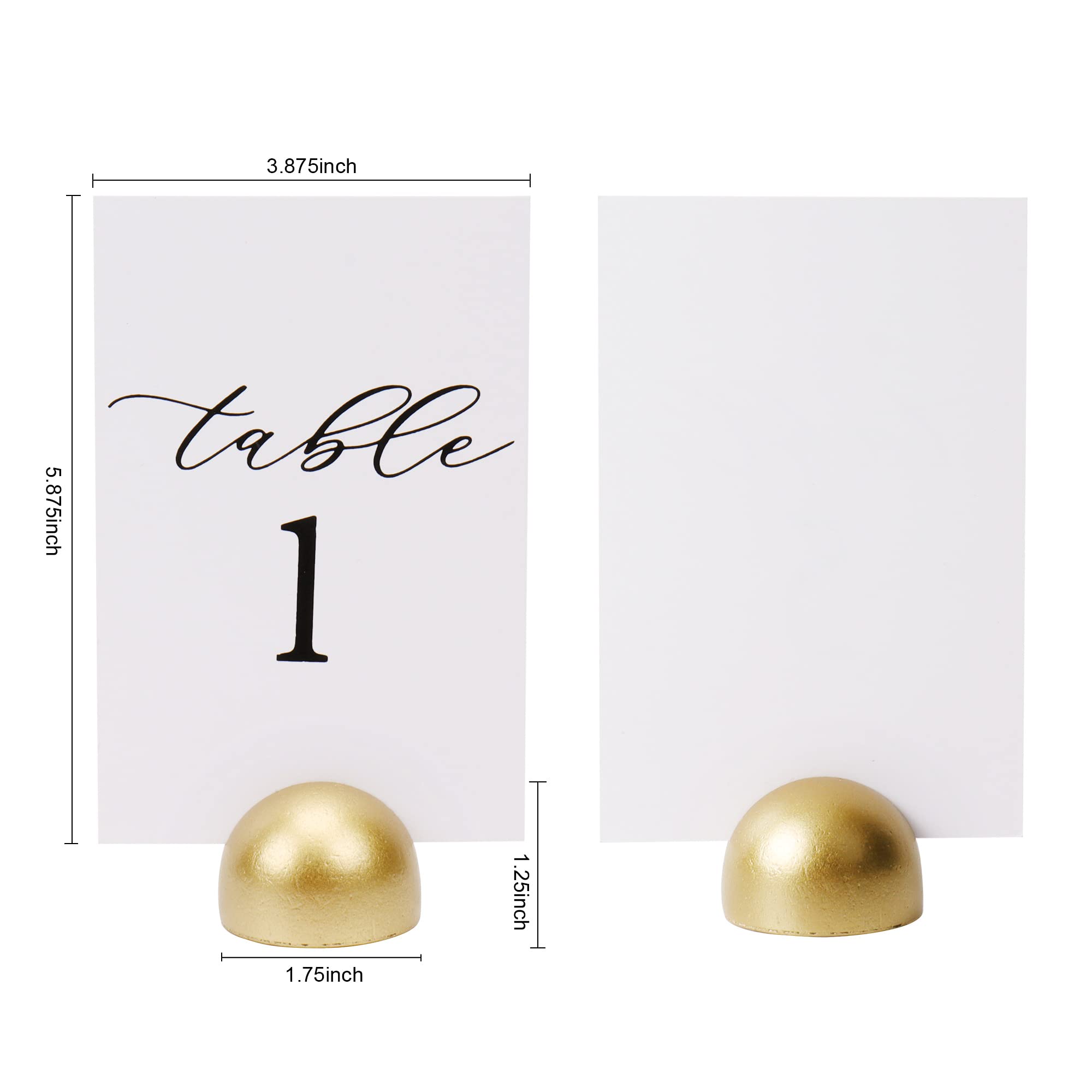 Hanna Roberts Modern Cursive Table Number Card Stock Signs With Round Stand For Wedding Reception, Restaurant, Event Party, 4''