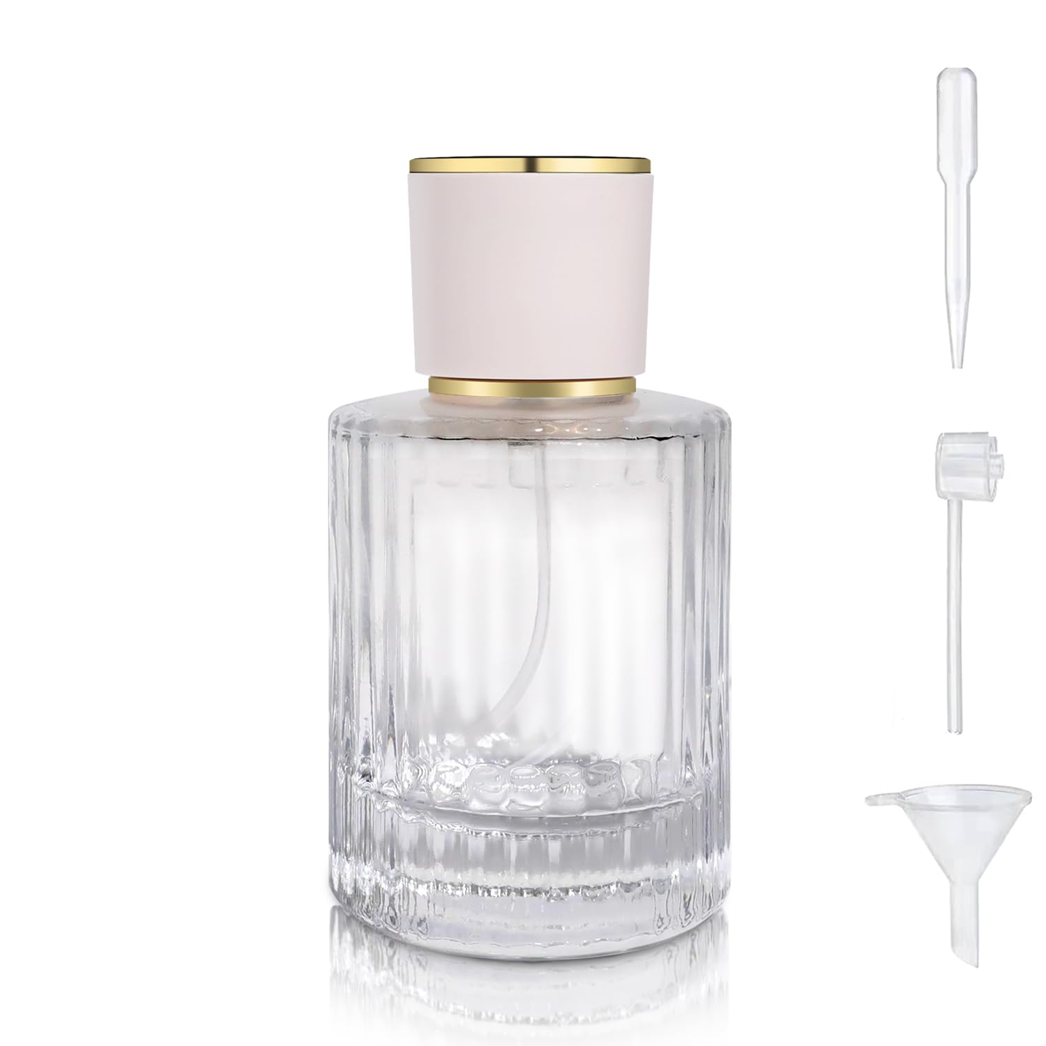 Yerpkefey 50Ml/1.7 Oz Glass Spray Bottle Perfume Atomizer,Refillable Perfume Spray Bottle Perfume Bottles Empty With 3 Kinds Of