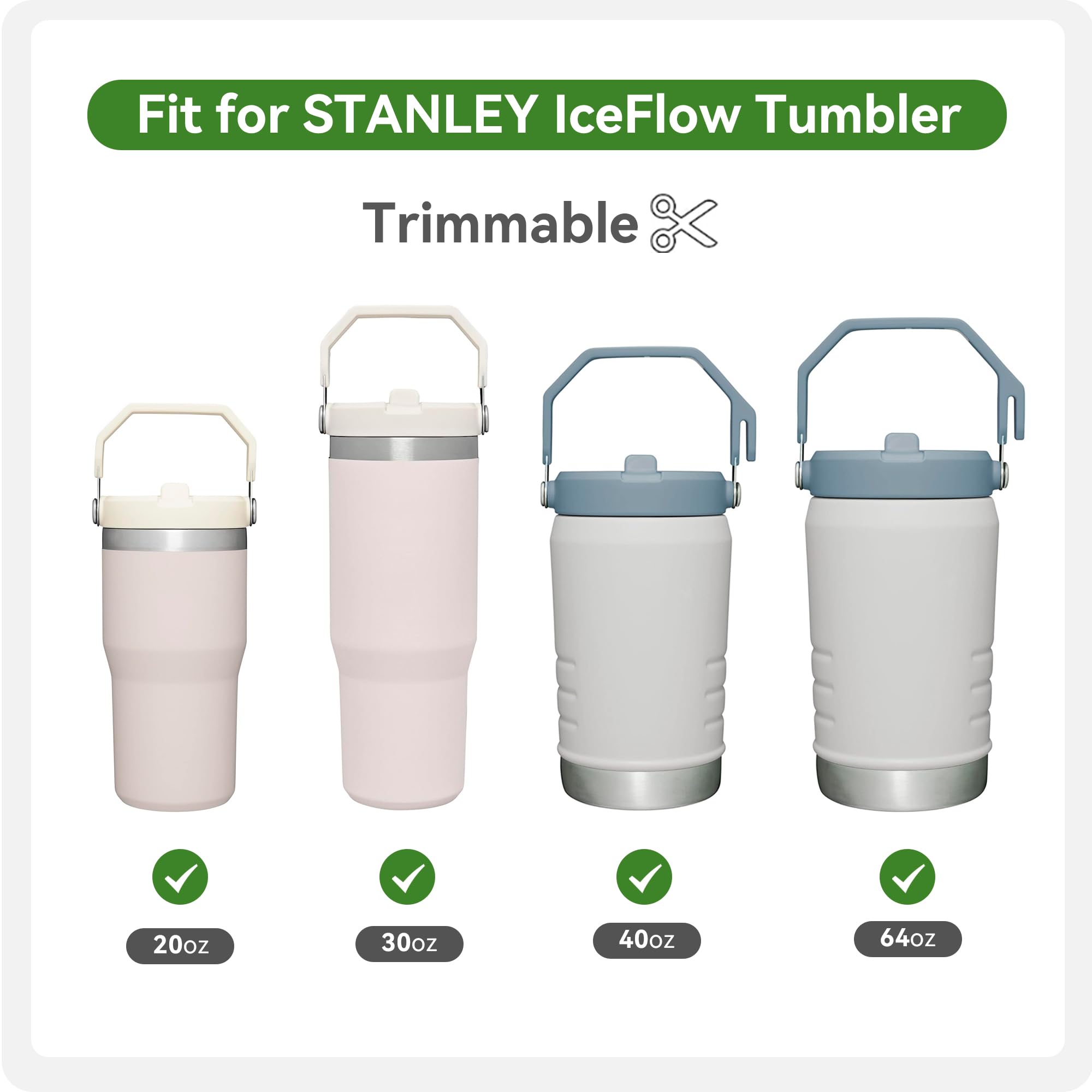 Snowfall Replacement Straw For Stanley Iceflow Tumbler 20/30/40/64 Oz, 4 Pcs Flip Reusable Straw Accessories For Stanley Iceflow