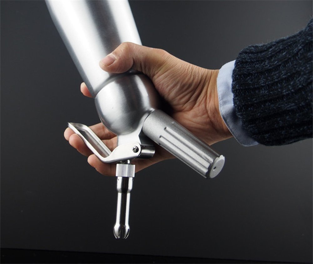 Zoemo All Metal Steel Whipped Cream Dispenser 1 Quart - Professional Culinary Cream Whipper With Full Set Injector Tips Free Rec