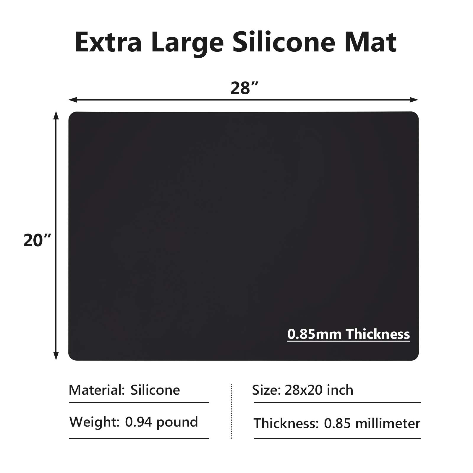 Gartful Extra Large Silicone Mats For Countertop, 28'' By 20'' Multipurpose Mat, Counter Table Protector, Desk Saver Pad, Placem