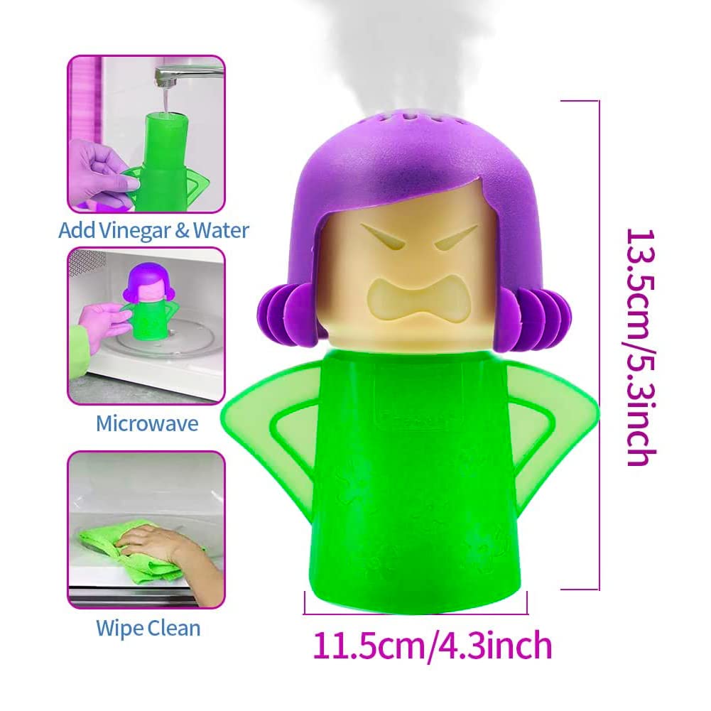 Abnaok Microwave Cleaner & Fridge Deodoriser Set - 2PCS, White/Blue, Easy Clean for Home/Office