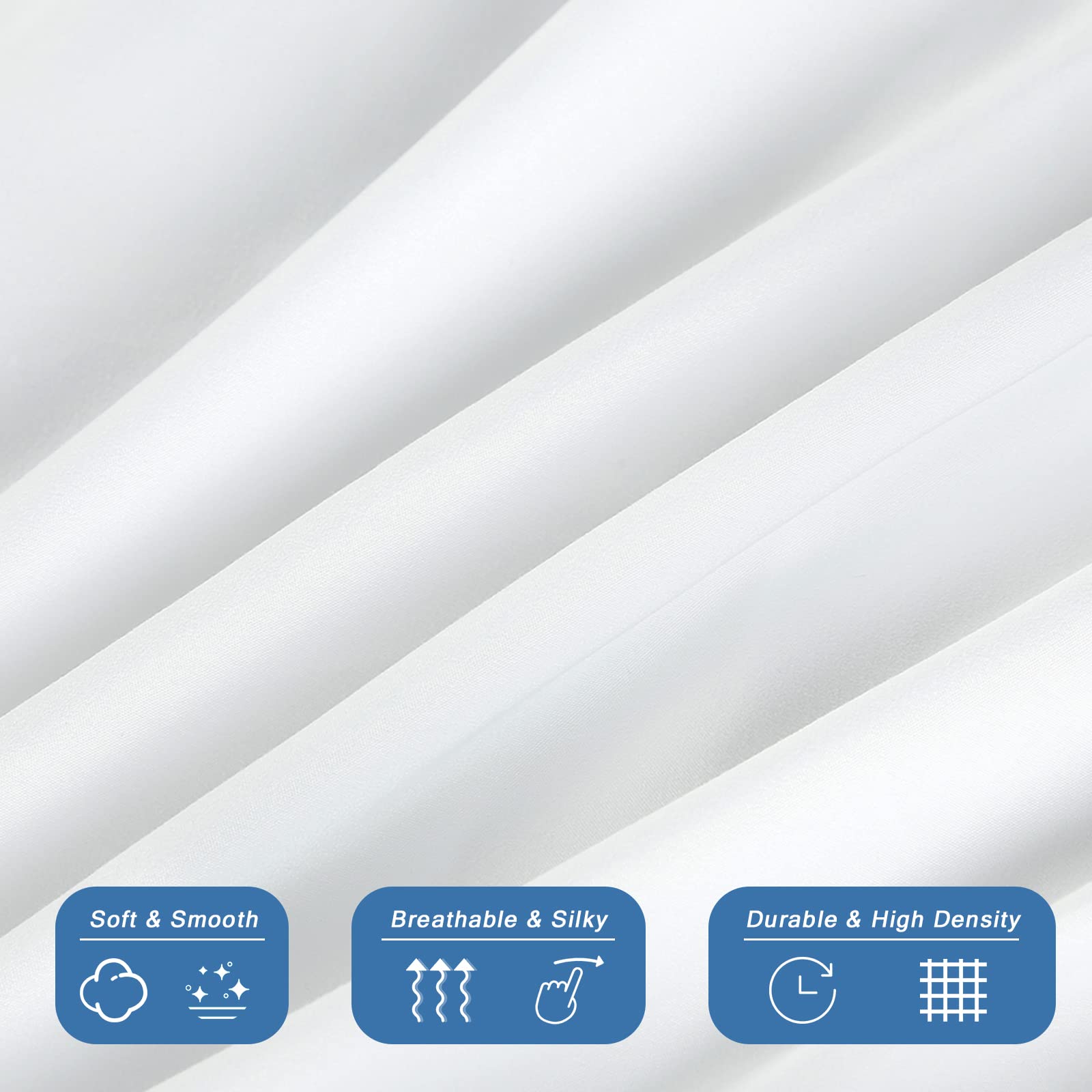 Bedecor Twin Fitted Sheet Only 21 inch Extra Deep Pocket White Bottom Bed Sheet  Soft Breathable Stay in Place for Pillow Top Mattress Thick Mattress