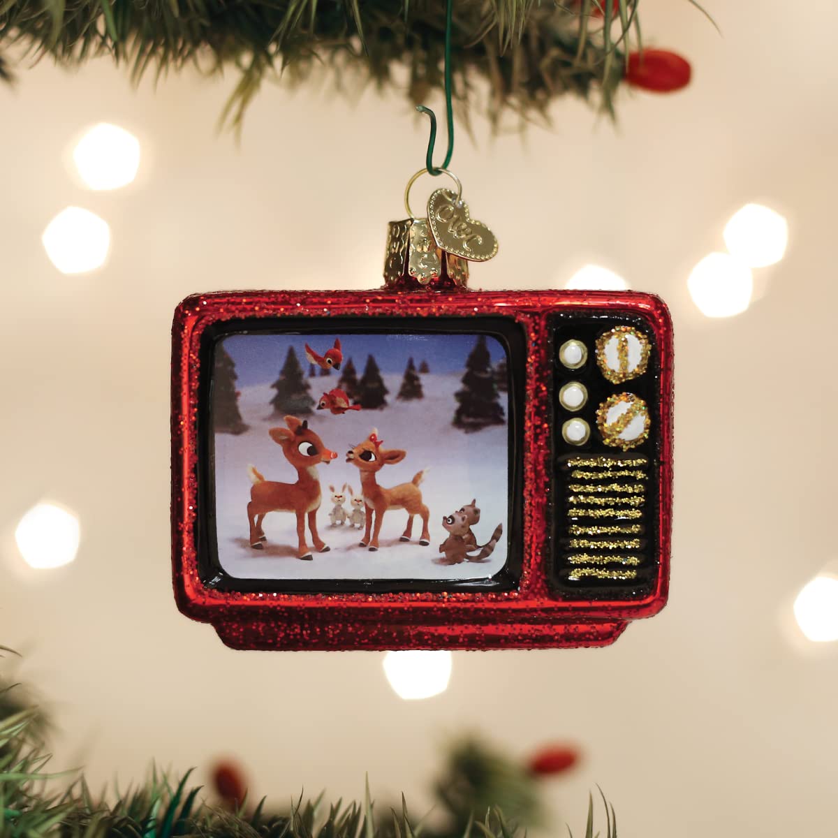 Old World Christmas Glass Blown Ornament - Rudolph 1964 TV Classic, 3 Inch, Christmas Classic Decoration, Model 44210