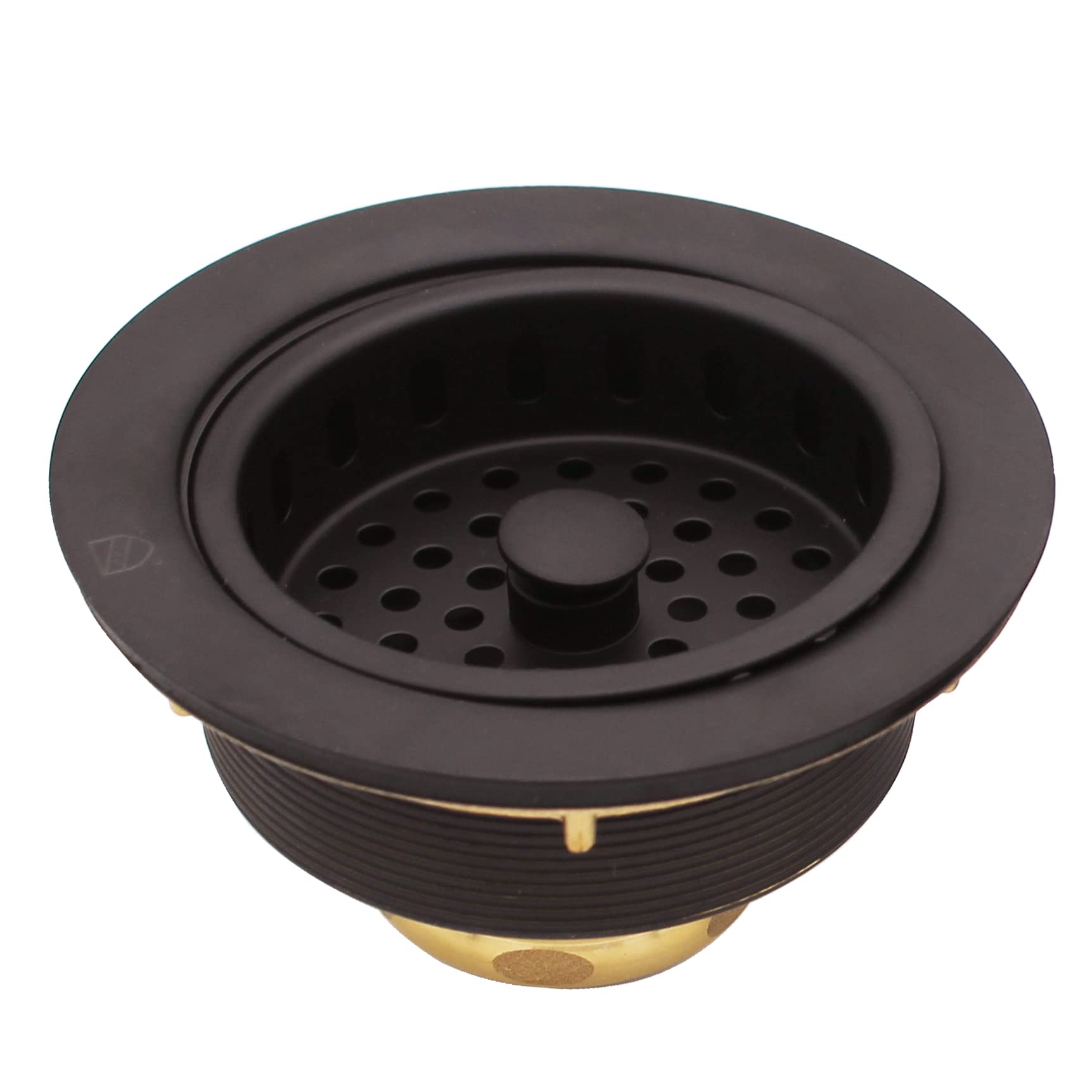 Westbrass Co2196S-12 Combo Pack 3-1/2'' Post Style Large Basket Extra-Deep Collar Kitchen Sink Waste Disposal Flange With Strain