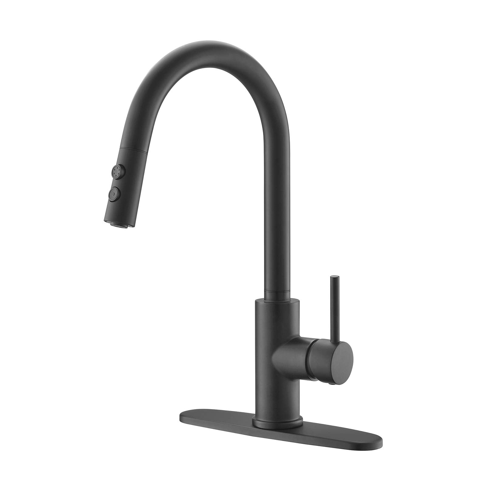 Rulia Matte Black Kitchen Faucet, Black Faucet, Kitchen Sink Faucet, Pull-Down Kitchen Faucets, Bar Kitchen Faucet, Stainless St