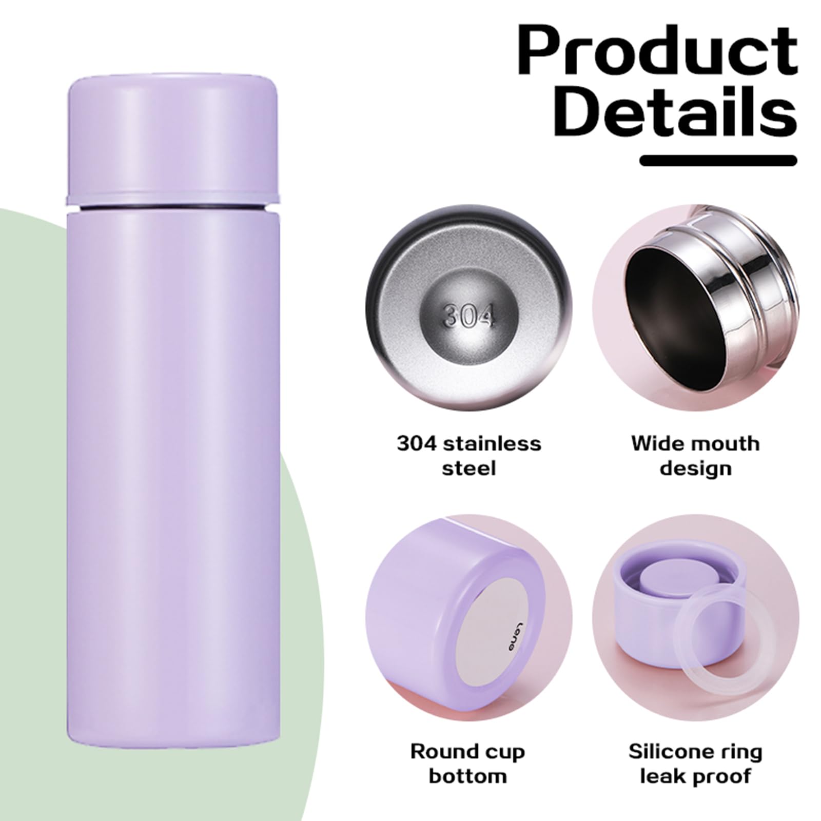 2Pcs 4Oz Mini Water Bottle Mini Insulated All Stainless Steel Bottle Cute Leak Proof Water Flask Keeps Drink Cold And Hot For Ki