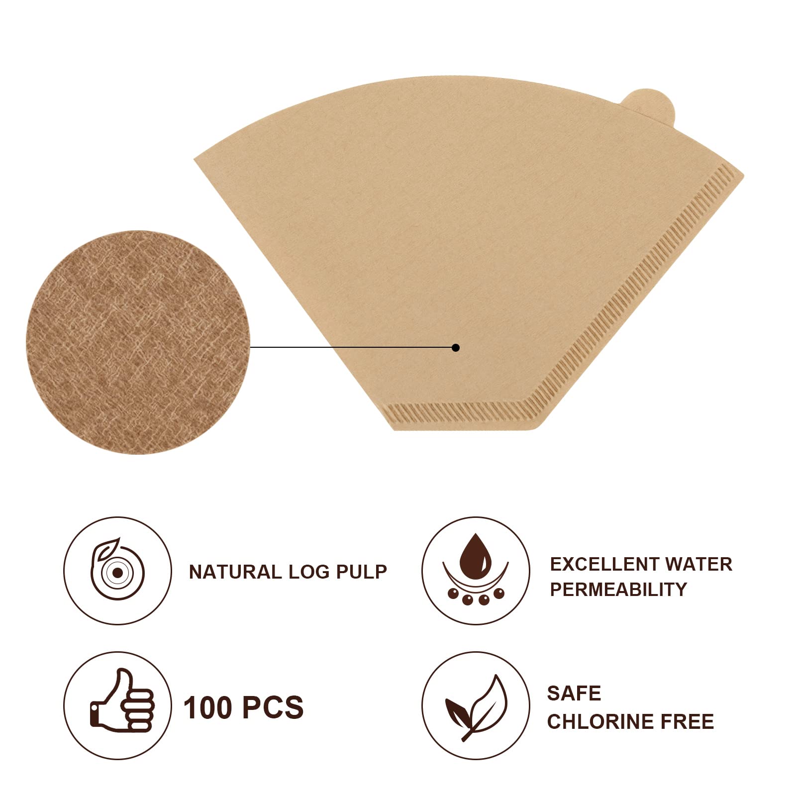 100Pcs Disposable Coffee Paper Filters Compatible With Cuisinart Coffee Maker