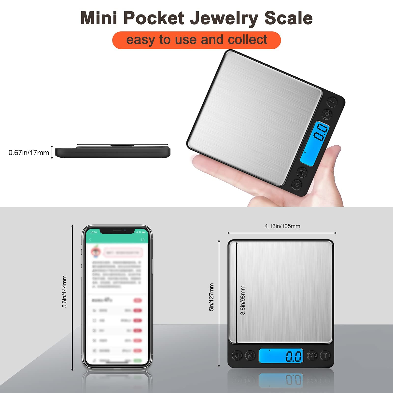 Yoncon 3000G Digital Kitchen Food Scale With 0.1G Accuracy, Tare Function, And Lcd Display - For Cooking, Baking, And Jewelry