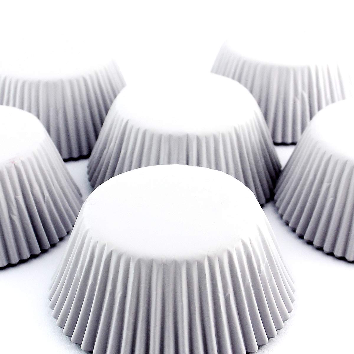 Eoonfirst Light Gray Foil Cupcake Case Liners Baking Muffin Paper Cups 198 Pcs