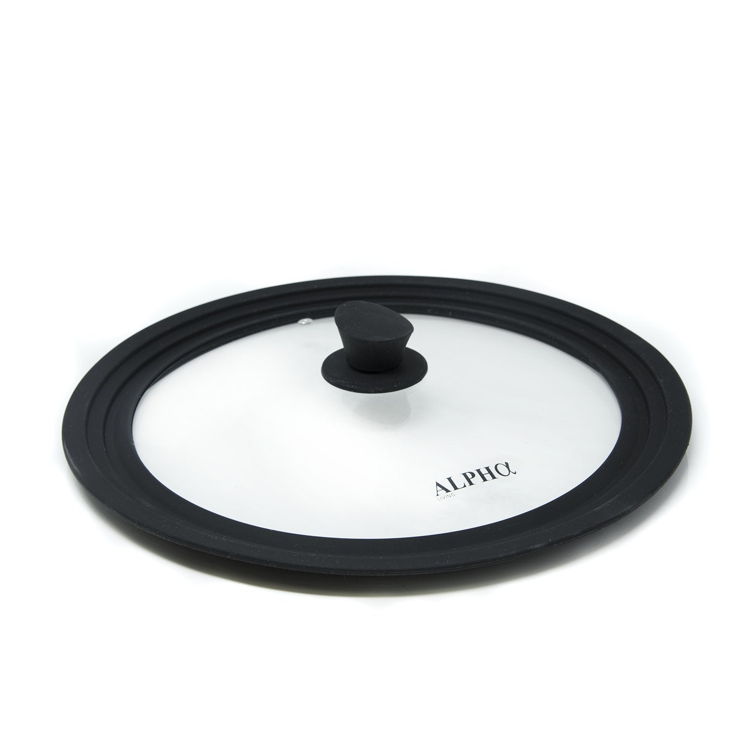 Alpha Living Universal Silicone Cookware Pots and Pans Vented Tempered Glass-Graduated Lid with Easy Grip Fits 9.5, 10 11 (Small