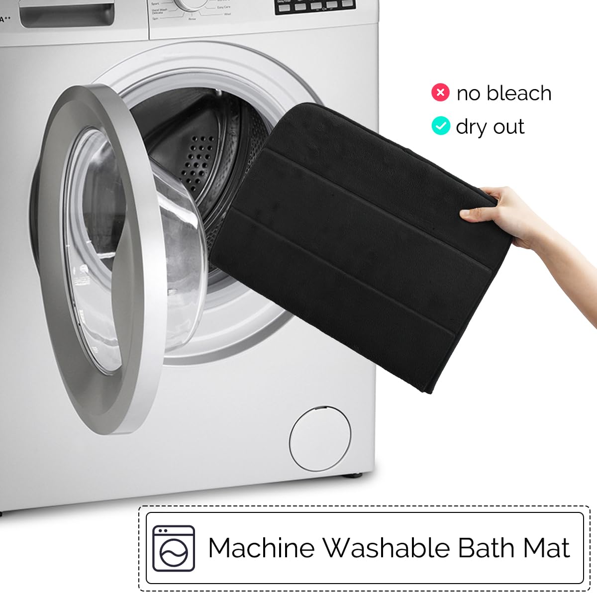 Dtxdtech Bathroom Rugs Set 3 Piece Memory Foam Bathroom Mat Set Non-Slip Extra Absorbent Shaggy Soft Bath Mat Set,Machine Washab