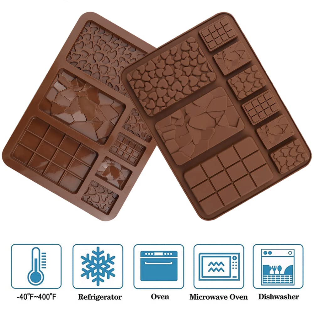 4 Pcs Silicone Chocolate Molds, Break Apart Chocolate Molds 9 Cavity Chocolate Silicone Molds Break Apart Candy Molds For Cake D
