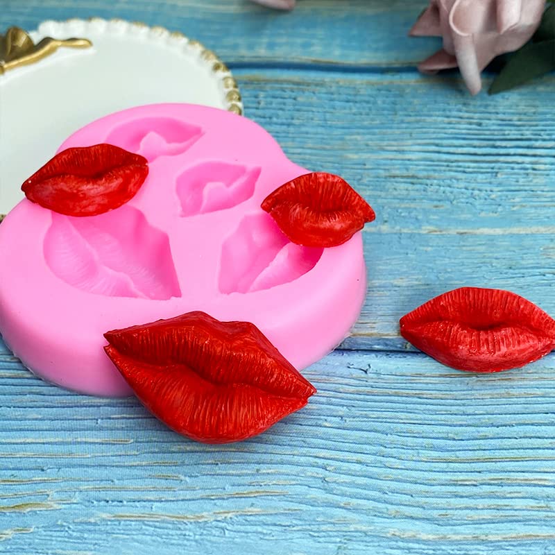 4 Hole Lips Kiss Collection Silicone Molds For Diy Fondant Candy Making Chocolate Mold Desserts Ice Cube Gum Clay Biscuit Plaste