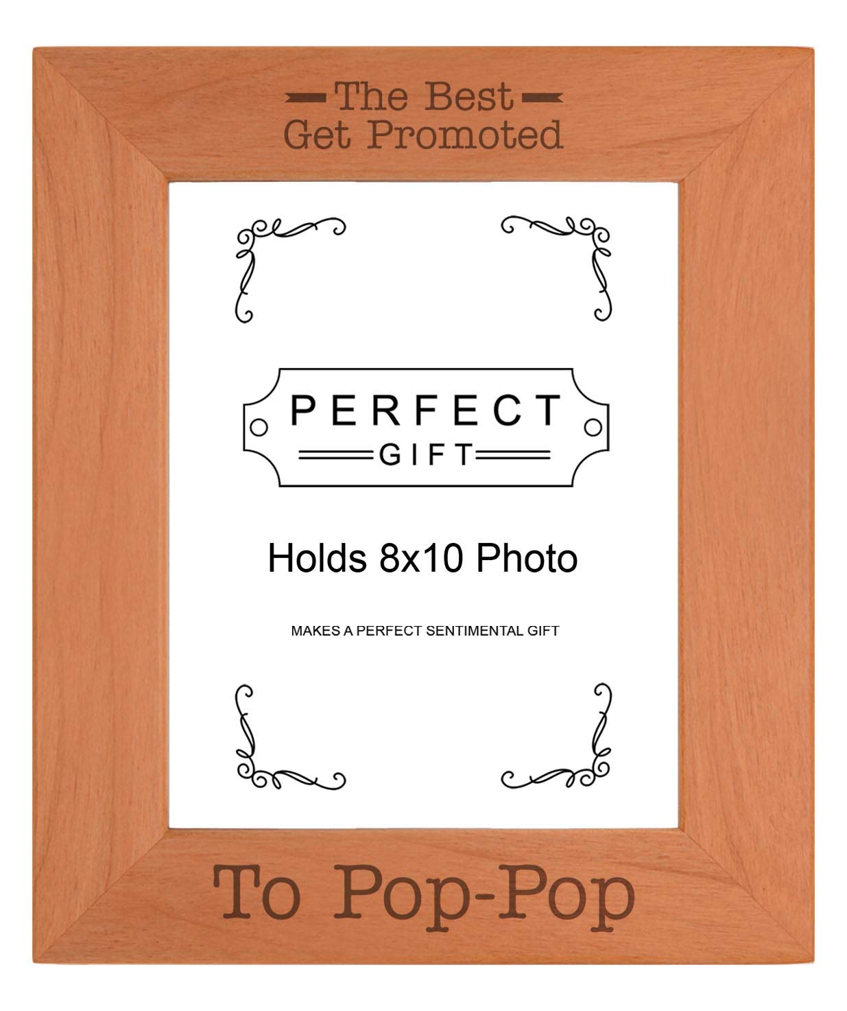 Sentimental Photo Frame The Best Get Promoted To Pop-Pop Wood Engraved 8x10 Portrait Picture Frame