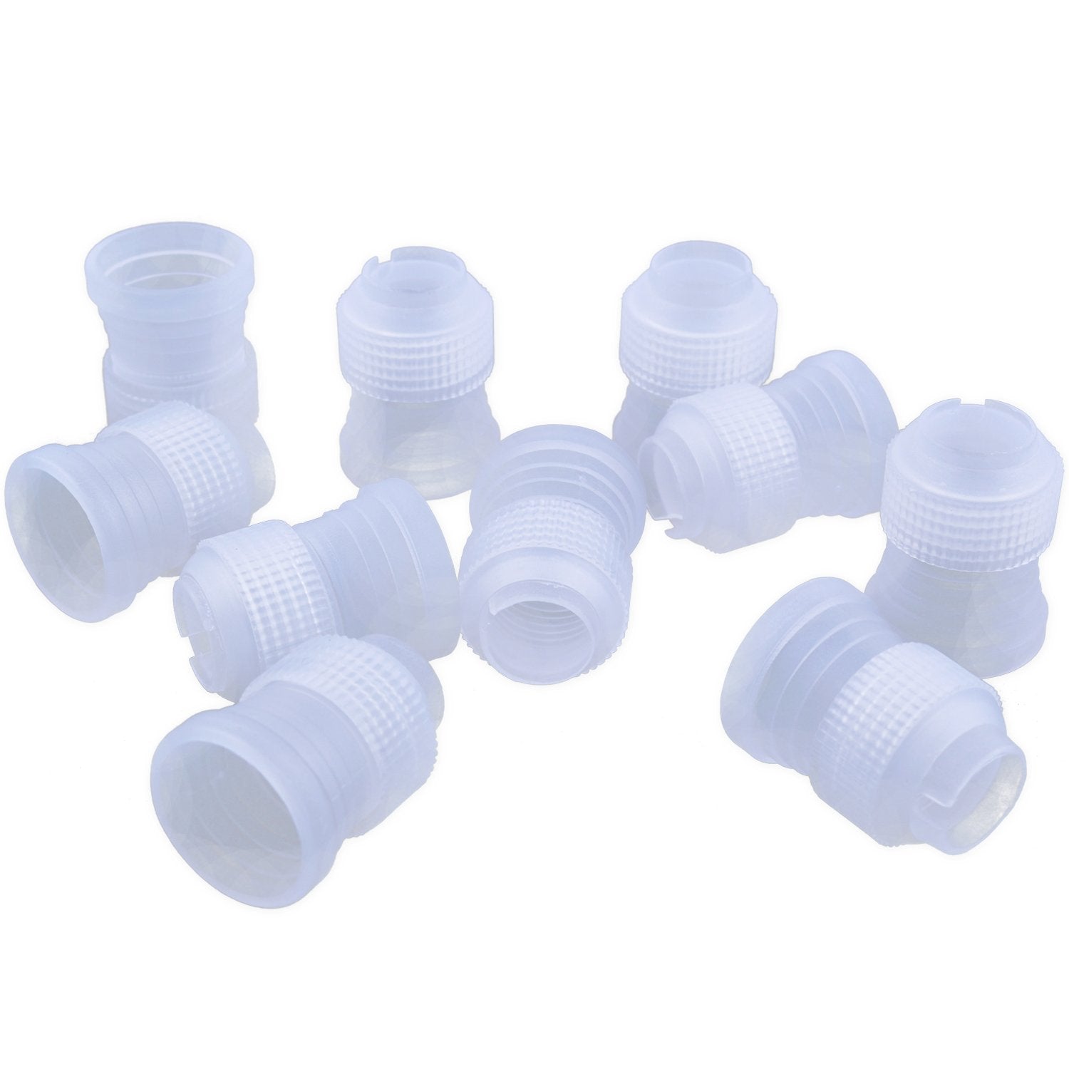 Bronagrand 10Pcs Plastic Standard Couplers Pipe Tip Coupler Cake Decorating Couplers For Icing Nozzles,White
