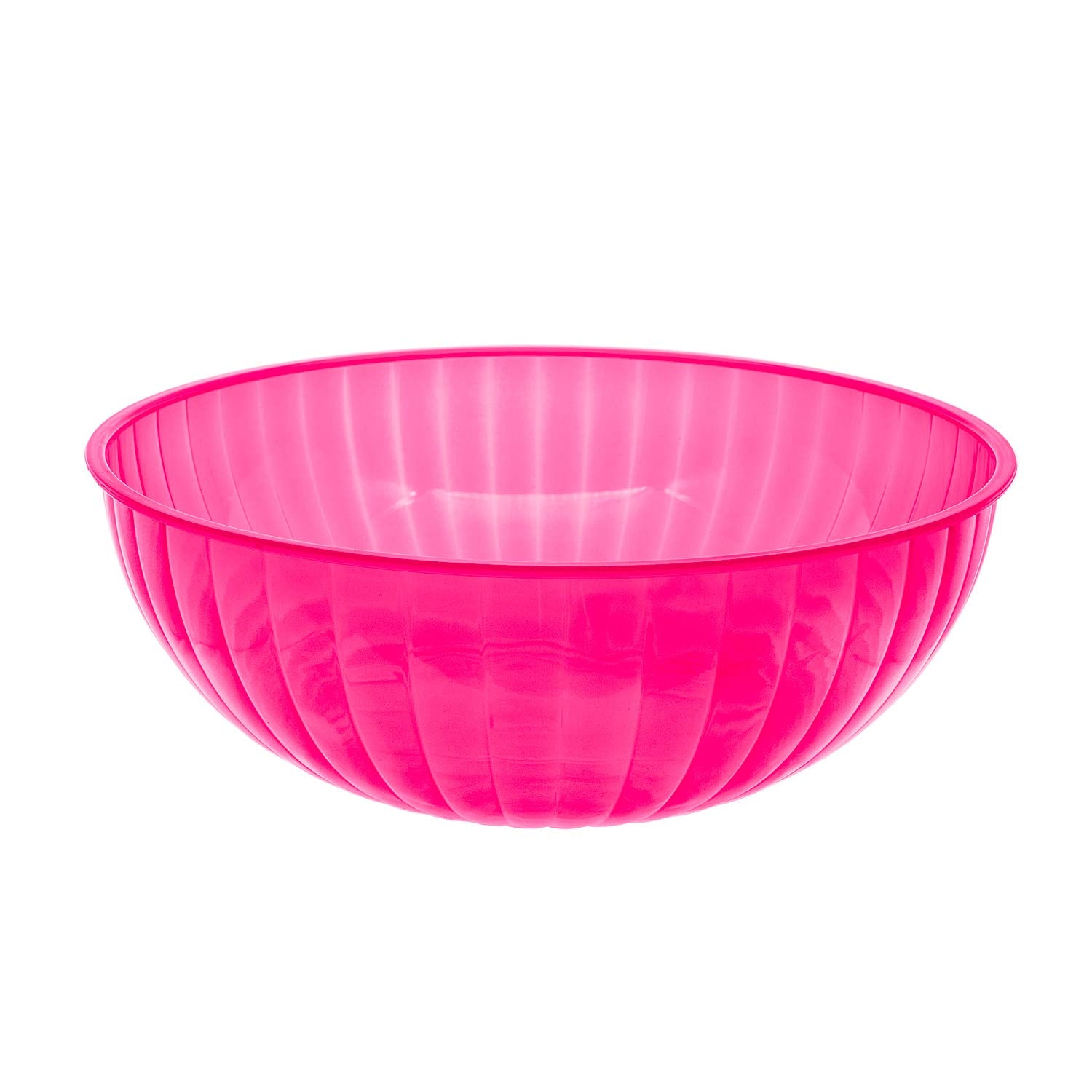 Party Essentials Hard Plastic 192-Ounce Serving Bowl, Neon Pink