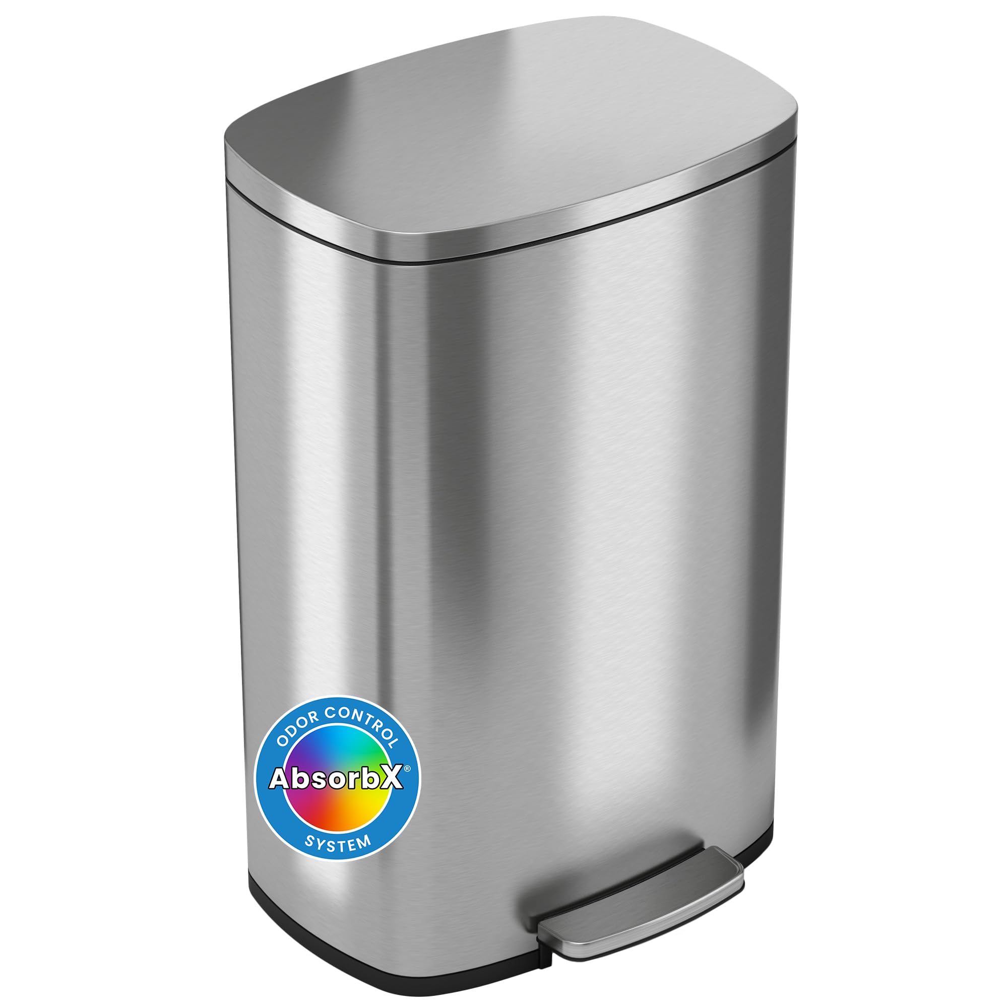 Itouchless Softstep 13.2 Gallon Step Trash Can With Odor Filter & Removable Inner Bucket, 50 Liter Garbage Bin For Kitchen Or Of
