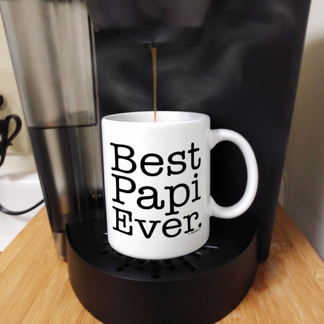 Thiswear Father'S Day Gift For Grandpa Best Papi Ever Gift 11Oz Ceramic Coffee Mug With Handle White
