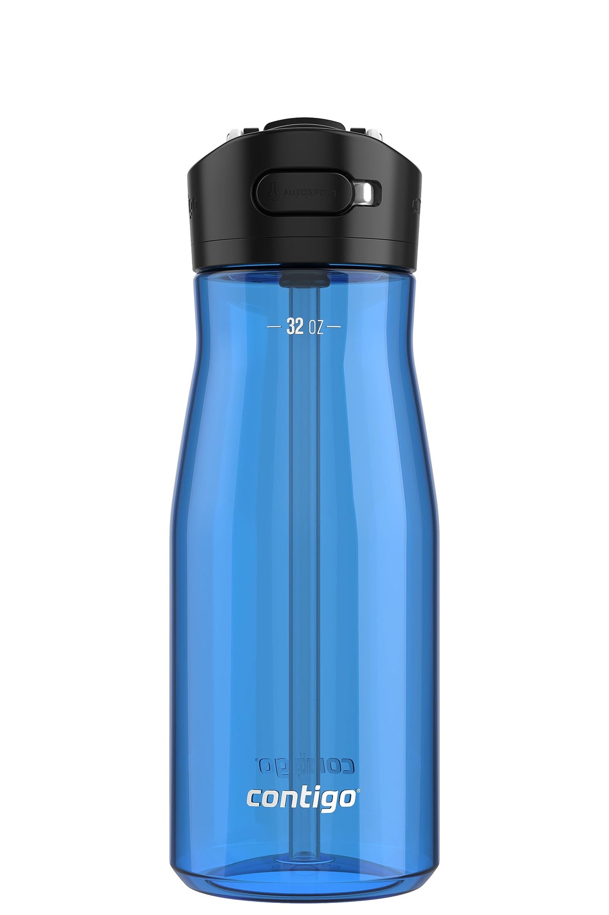 Contigo Ashland 2.0, 32Oz Leak-Proof Water Bottle With Interchangeable Lid, Angled Straw & Lid Lock, Blue Poppy Color, Dishwashe