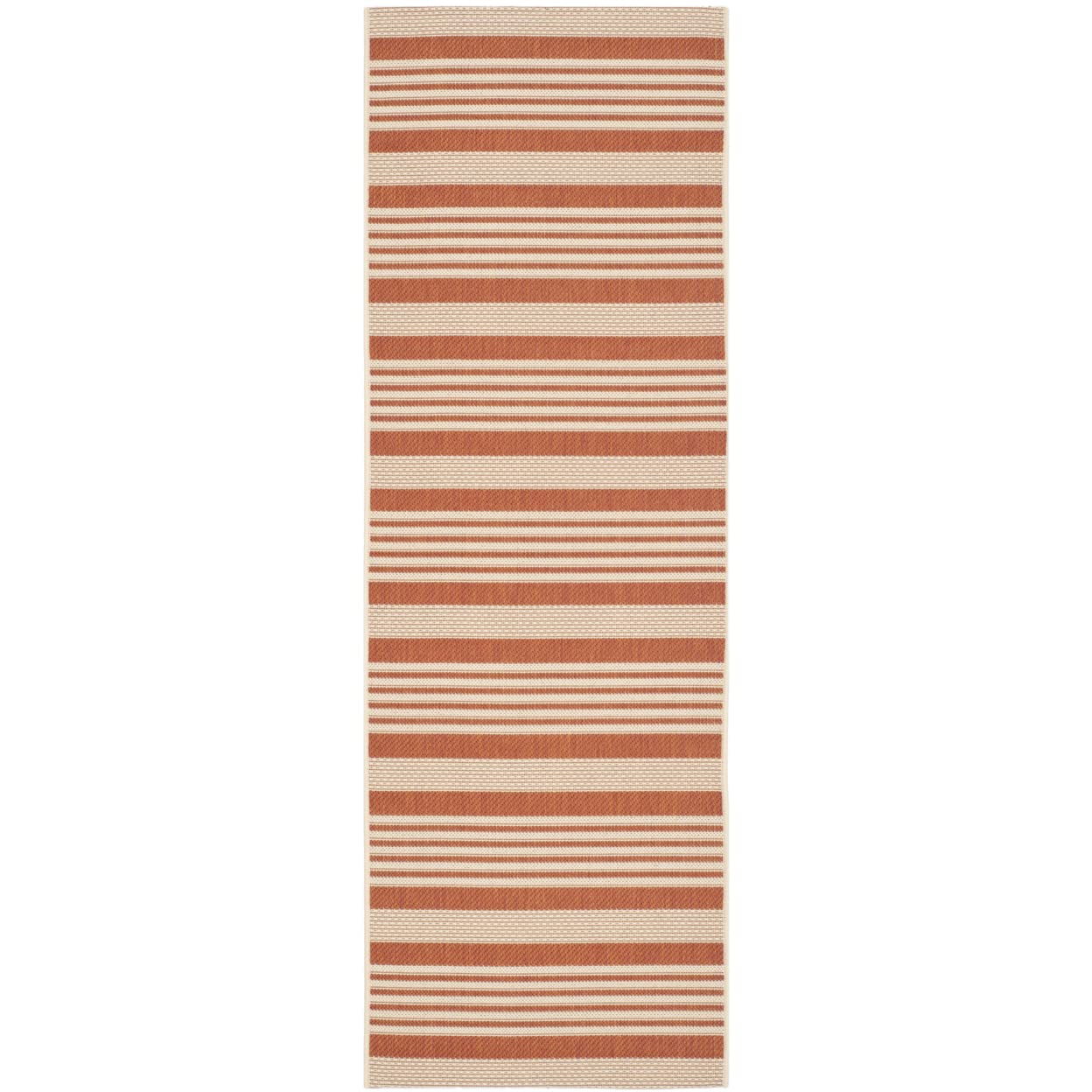 SAFAVIEH Courtyard Collection 23 x 12 Terracotta/Beige CY6062 Stripe Indoor/ Outdoor Patio Backyard Mudroom Runner Rug