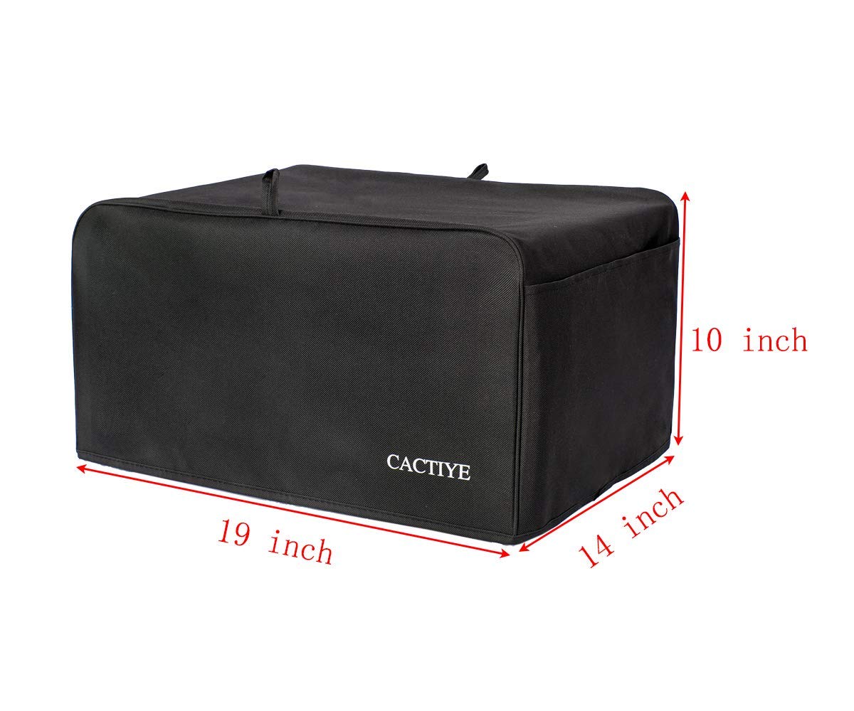 Cactiye Toaster Oven Dust Cover With Accessory Pockets Compatible With Hamilton Beach 6 Slice Of Toaster Oven (Black