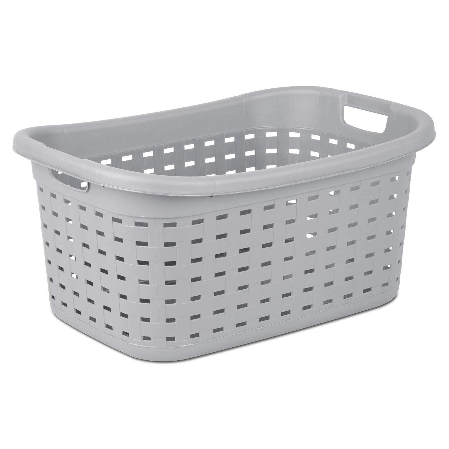 Sterilite Cement Gray Durable Weave Laundry Basket With Wicker Pattern (12 Pack)