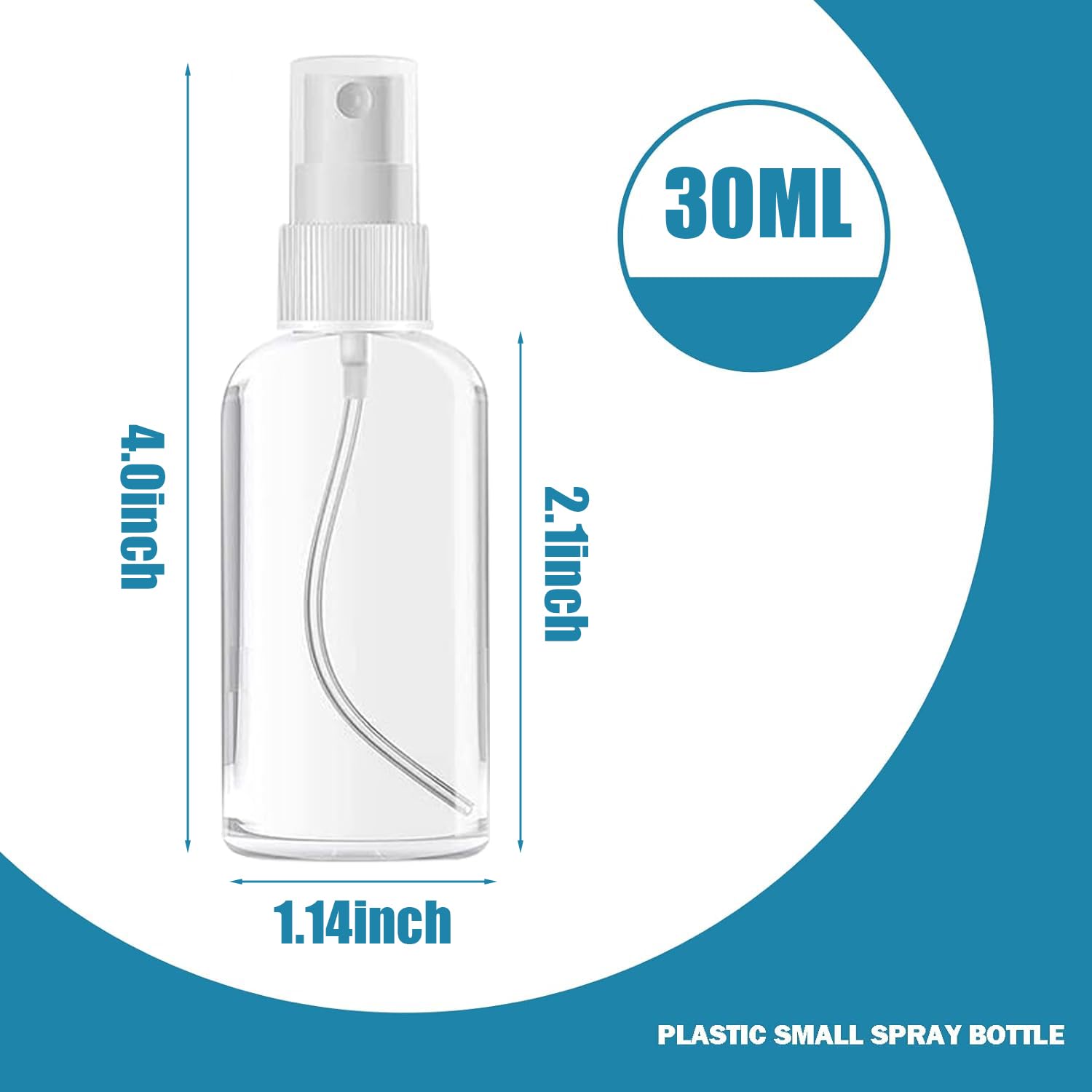 Aodestiny 100Pcs 1Oz/30Ml Small Spray Bottle, Clear Fine Mist Spray Bottle Mini Empty Hair Spray Bottle, Plastic Refillable Cosm