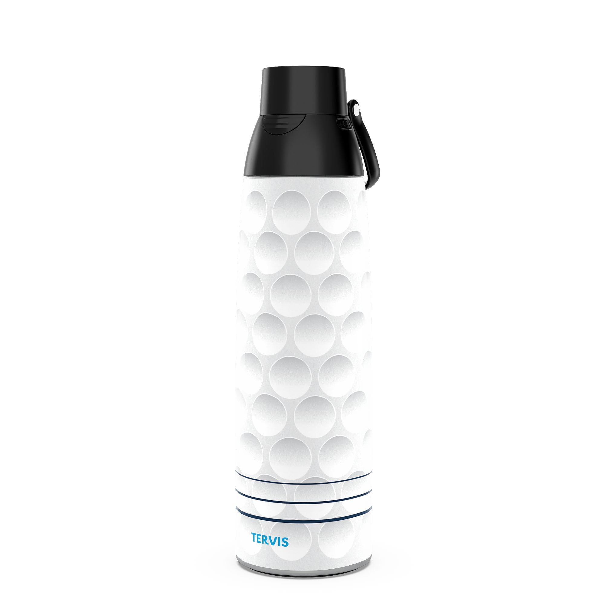 Tervis Venture Water Bottle Golf Ball Texture Triple Insulated Tumbler Travel Cup Keeps Drinks Cold & Hot, 36oz, Stainless Steel