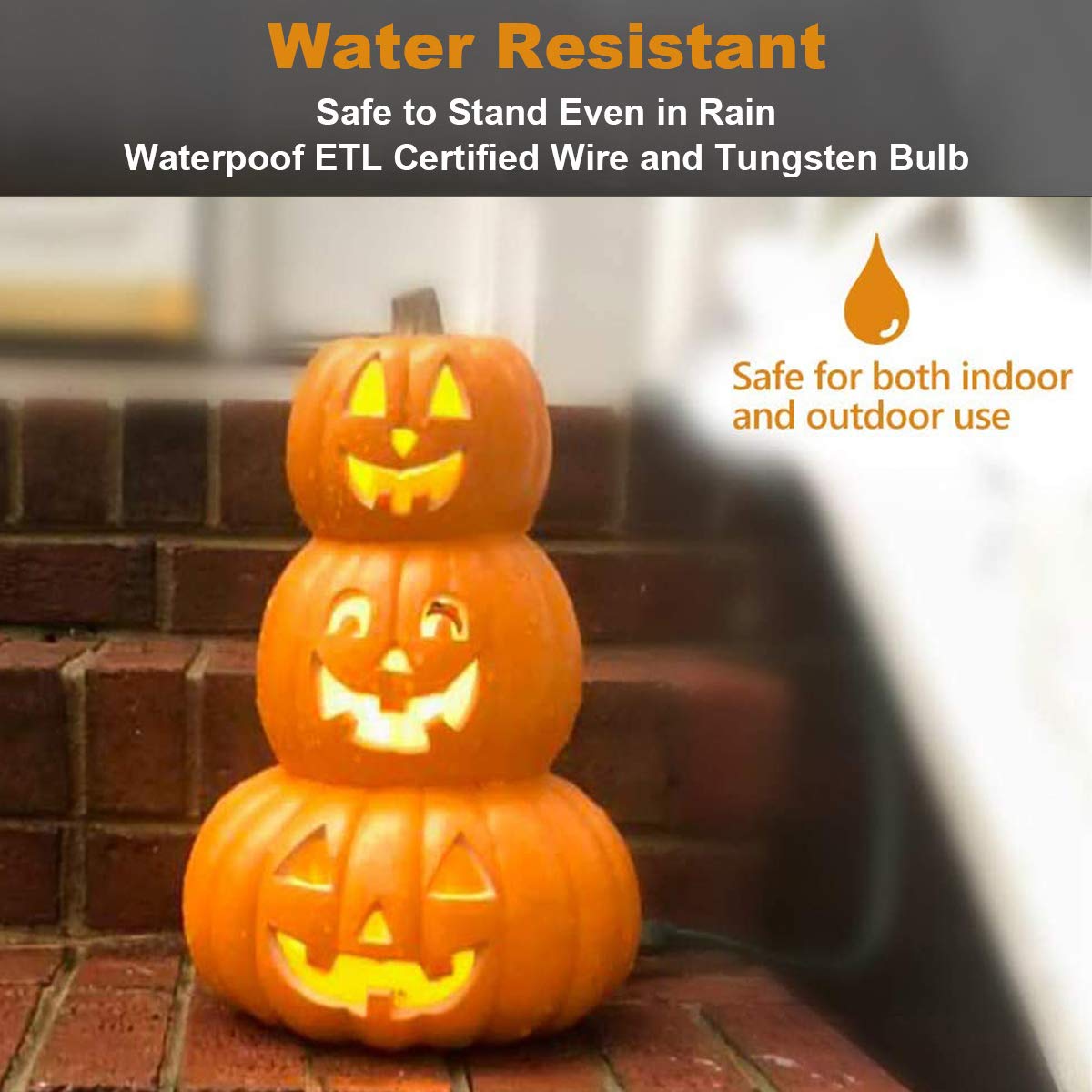 14 Jack-O -Lantern Halloween Pumpkin Lantern Jack o Lanterns Light Up Pumpkin Decorations Lighted Stacked Pumpkin with LED Bulb