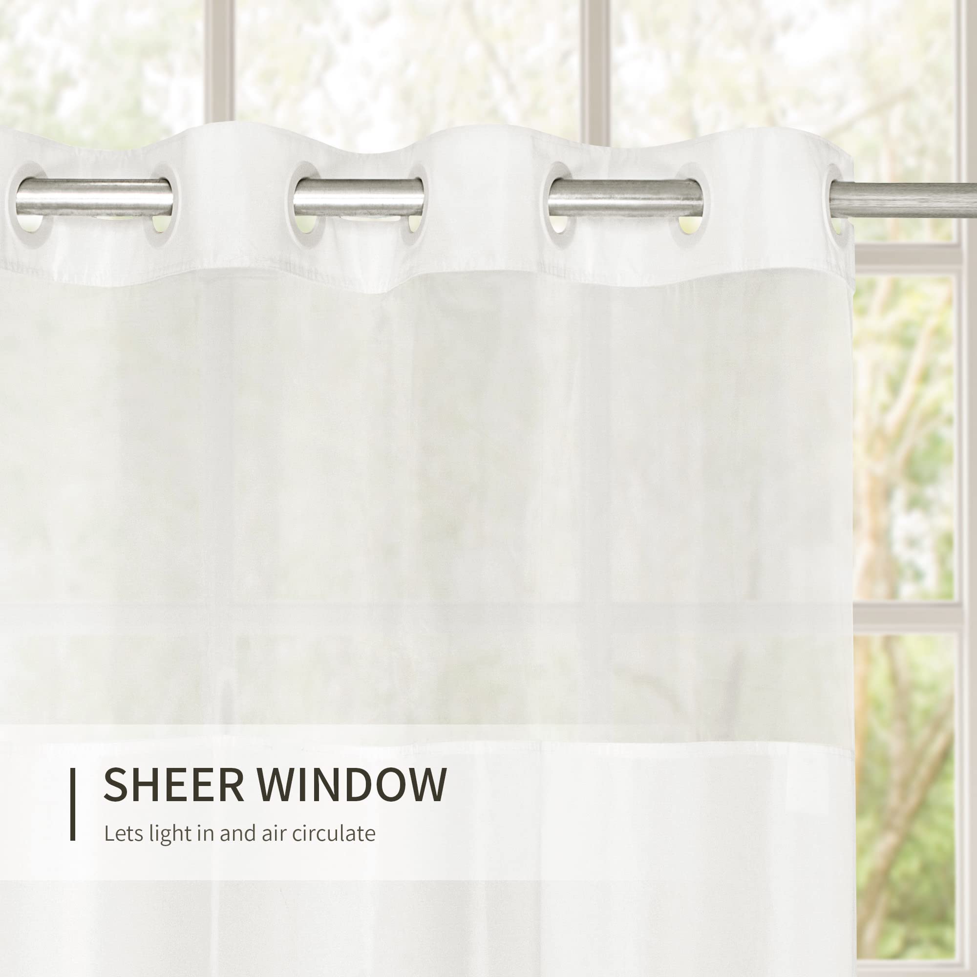 River Dream Shower Curtain With Snap In Liner,No Hooks Needed Shower Curtain For Bathroom,Hotel Grade,Machine Washable,71'' Wx74