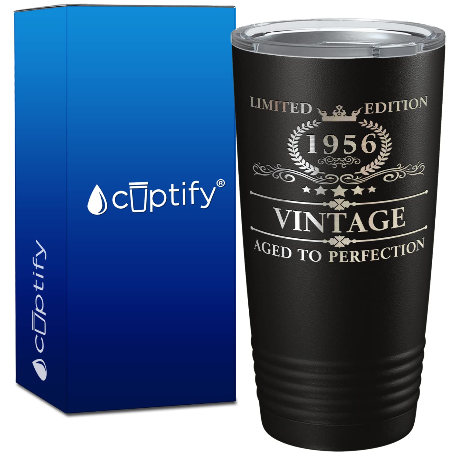Cuptify 1956 Limited Edition Aged To Perfection 67Th Birthday Gift For Men And Women 67 Years Old On Black 20 Oz Insulated Stain