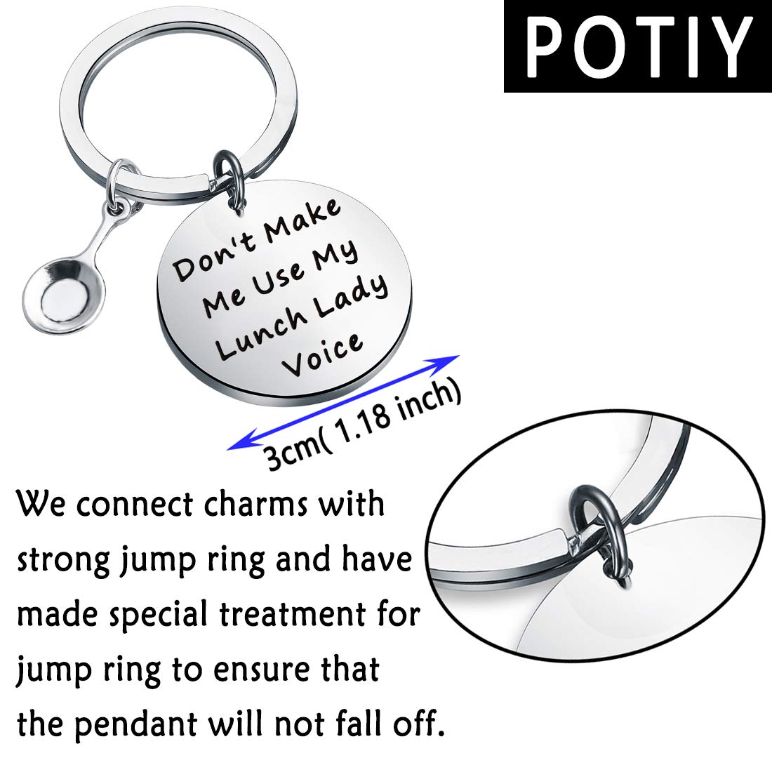 Potiy Lunch Lady Gift Cafeteria Worker Don'T Make Me Use My Lunch Lady Voice Keychain Appreciation Gift For Canteen(Lunch)
