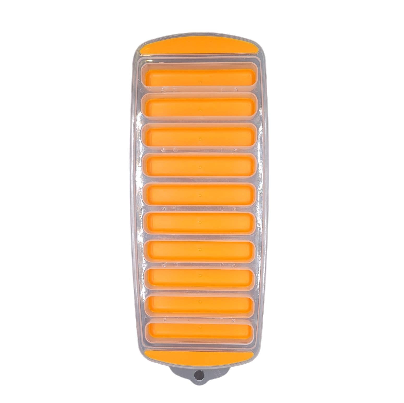 Handy Housewares Flexible Pop-Out Bottle Ice Cube Stick Tray - Fits Narrow Water Bottles And Drink Can Openings (1-Pack, Orange)
