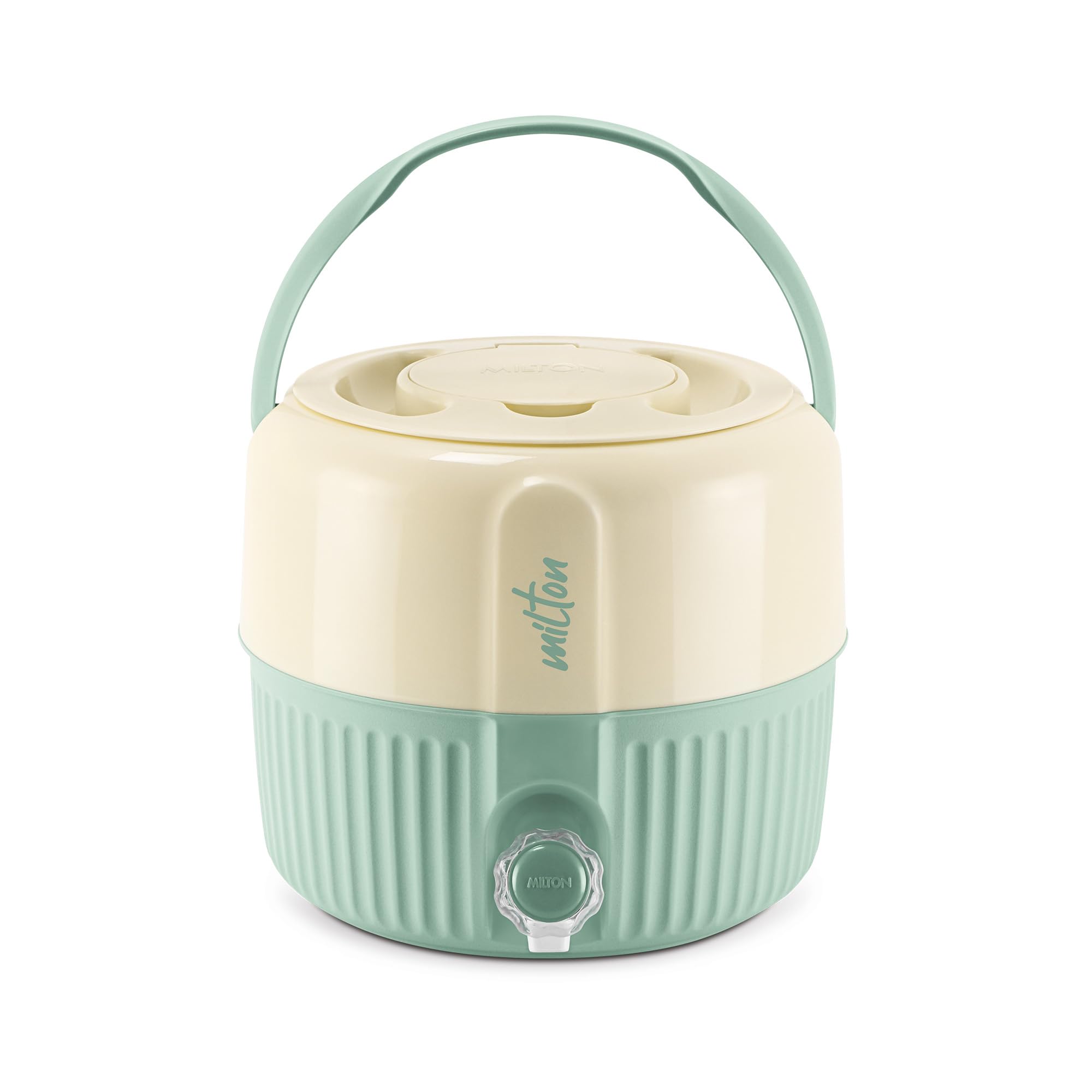 Milton Kool Pristine 7 Insulated Plastic Water Jug, 5.25 litres, Light Green | Food Grade | Easy to Carry | BPA Free