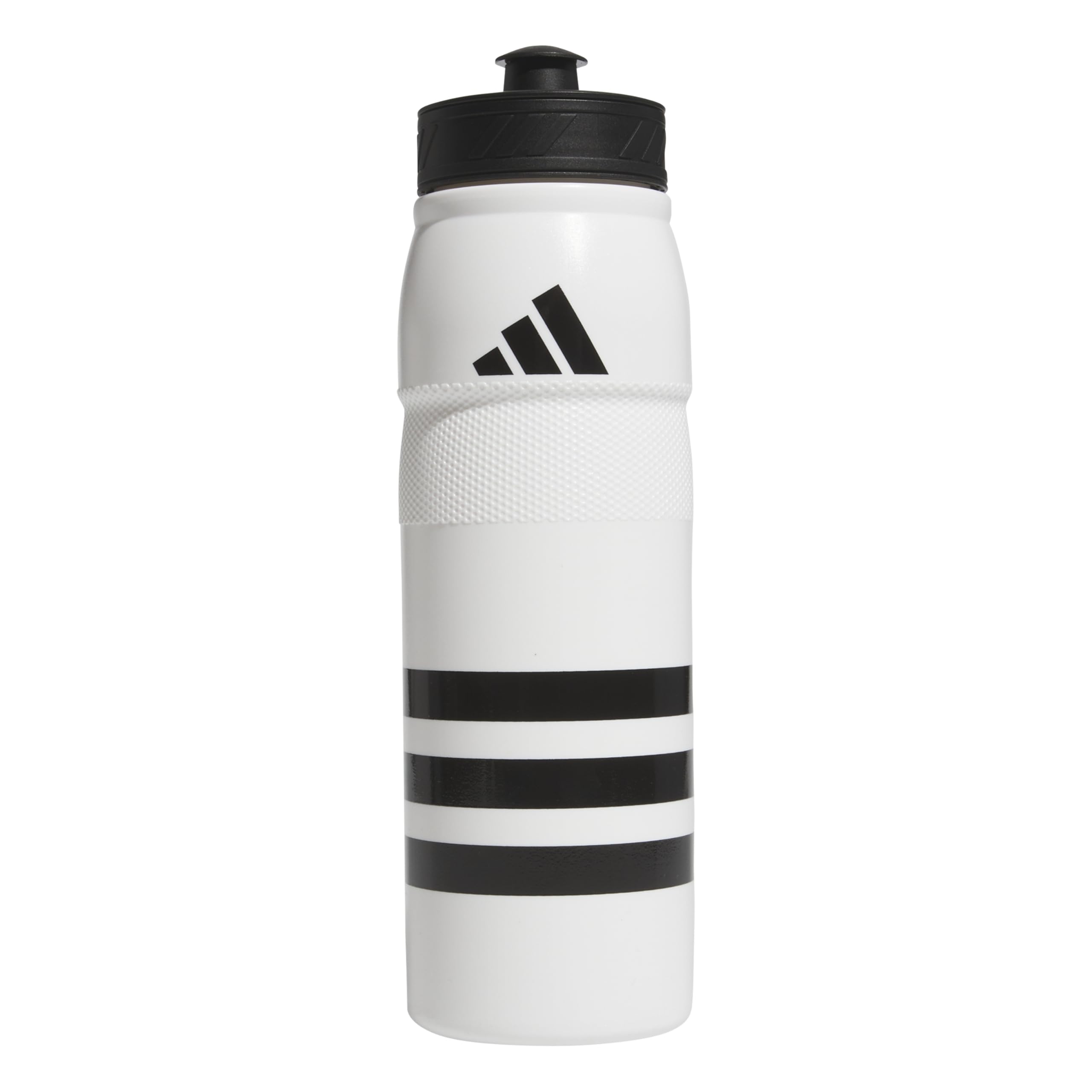 Adidas 750 Ml (28 Oz) Stadium Refillable Plastic Sport Water Bottle, White/Black/Black/2, One Size