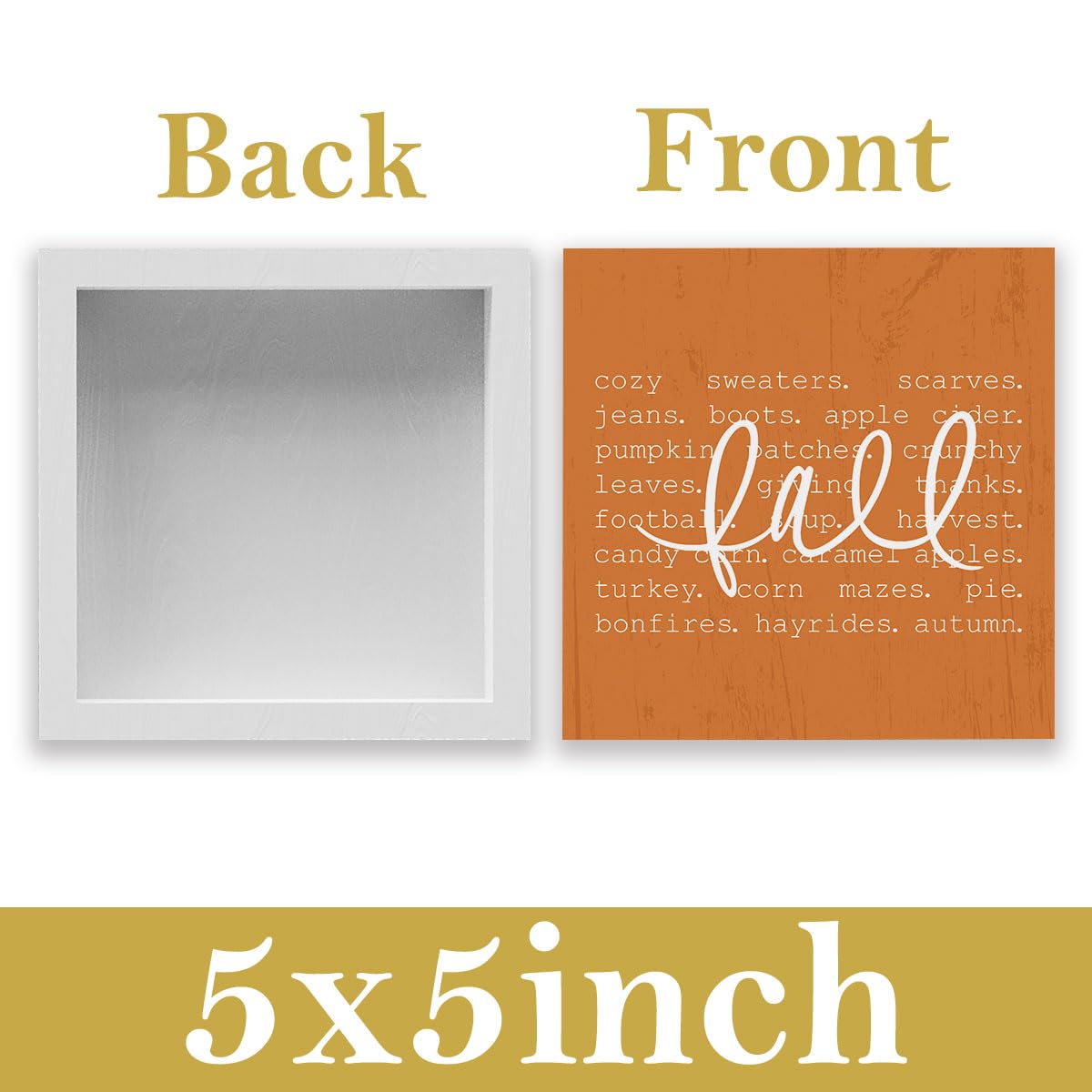 Fall Signs Fall Decorations for Home Office Indoor Fall Desk Decor for Bathroom Bedroom Autumn Thansgiving Decor 5 x 5 Inches