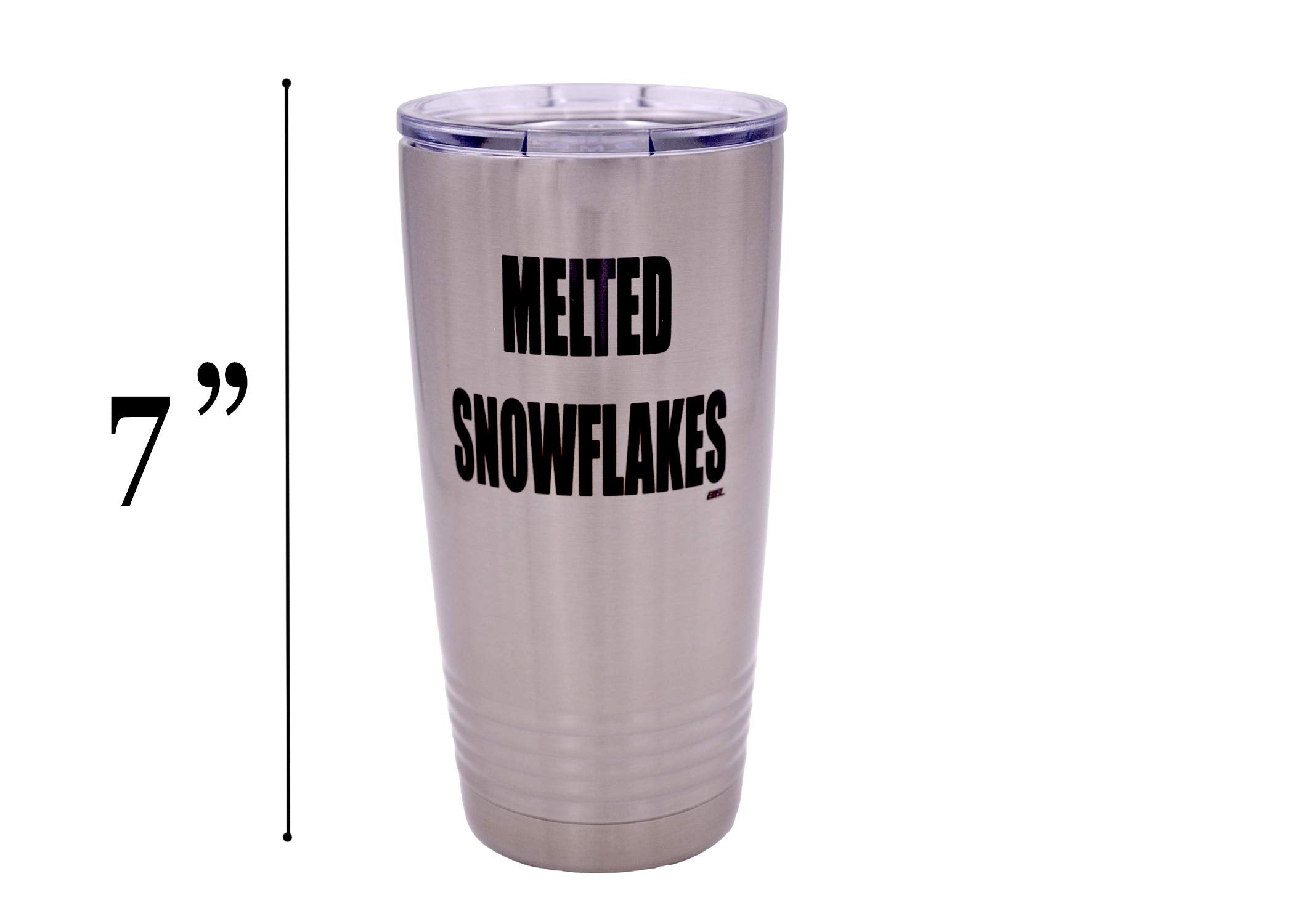 Rogue River Tactical Funny Melted Snowflakes 20 Ounce Large Stainless Steel Travel Tumbler Mug Cup Gift For Conservative Or Repu