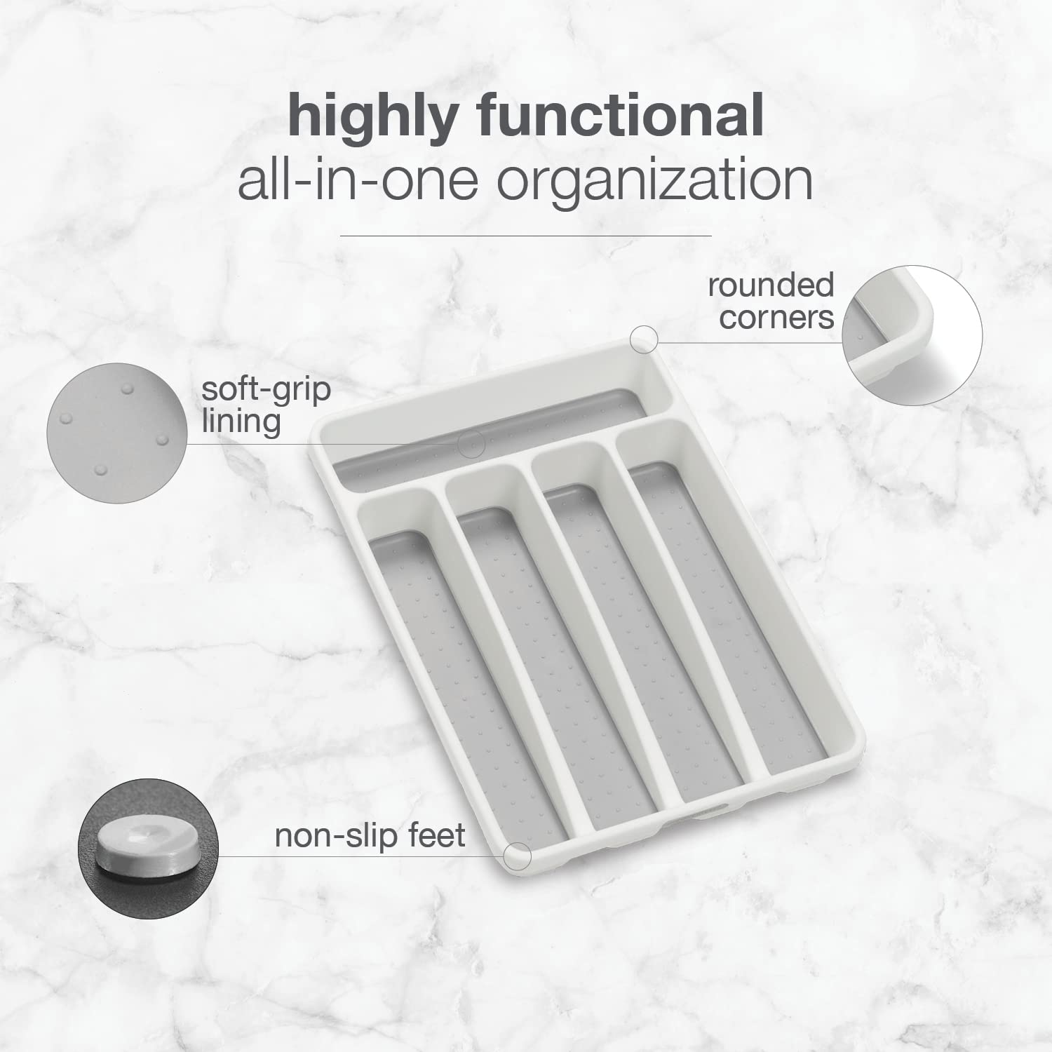 Madesmart Mini Silverware Tray, White