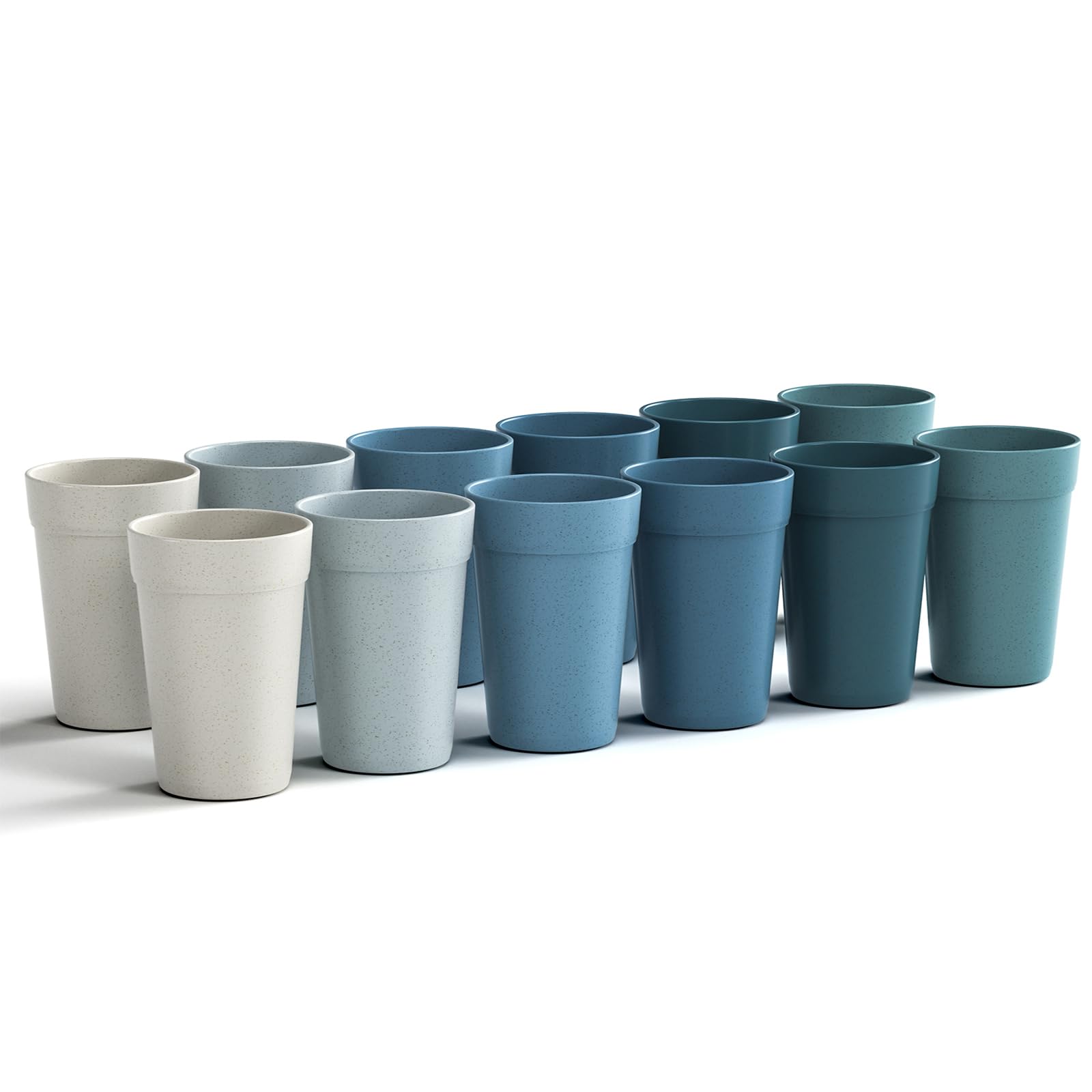 Homestockplus 16 Oz Drinking Cups,?Set of 12? Unbreakable Cup Reusable Microwave and Dishwasher Safe BPA Free E-Co Friendly Whea