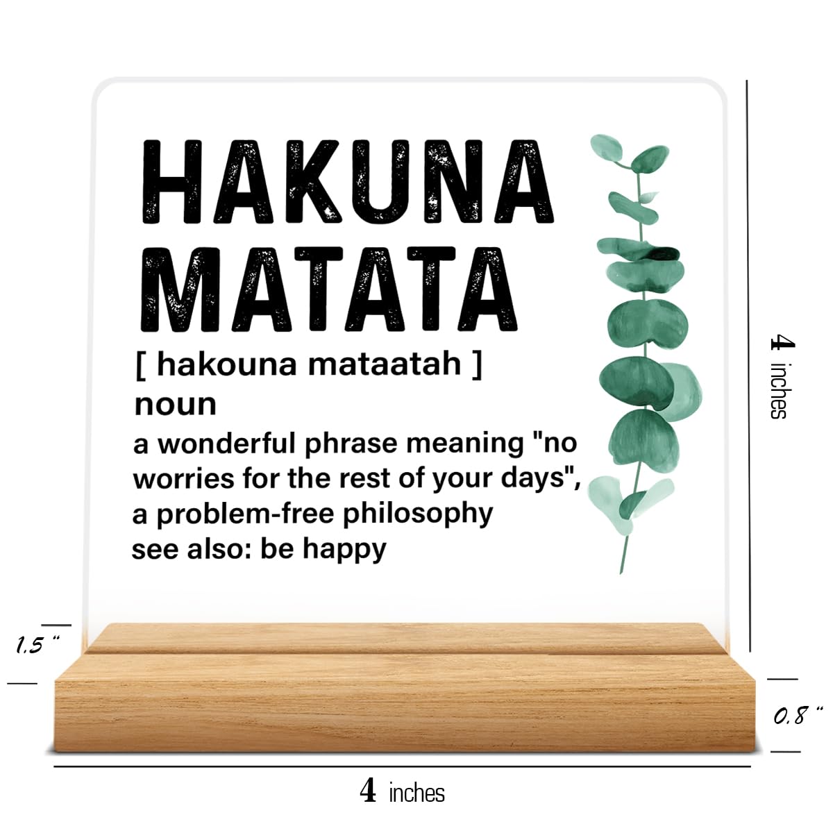 Inspirational Motivational Gifts for Men Women, Encouragement Gifts Hakuna Matata Definition Acrylic Desk Sign Decor